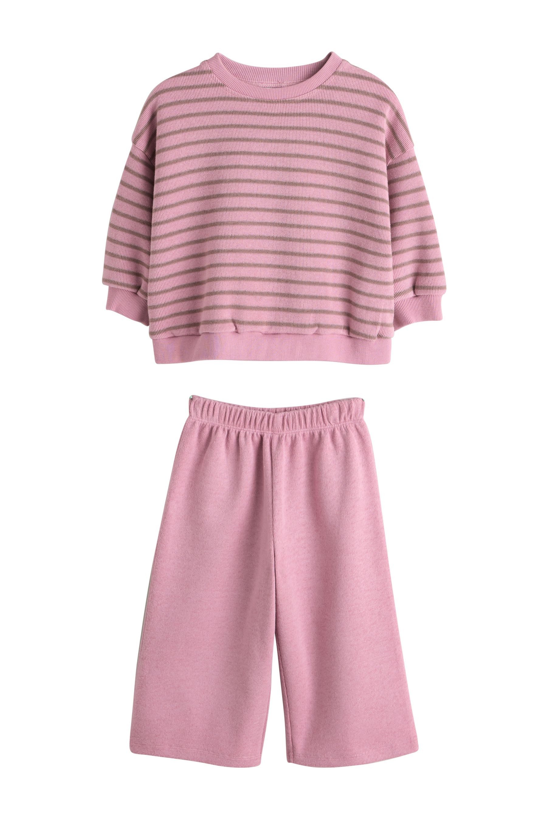 Next Top & Hose Langarmtop und Hose mit weitem Bein im Set (2-tlg)