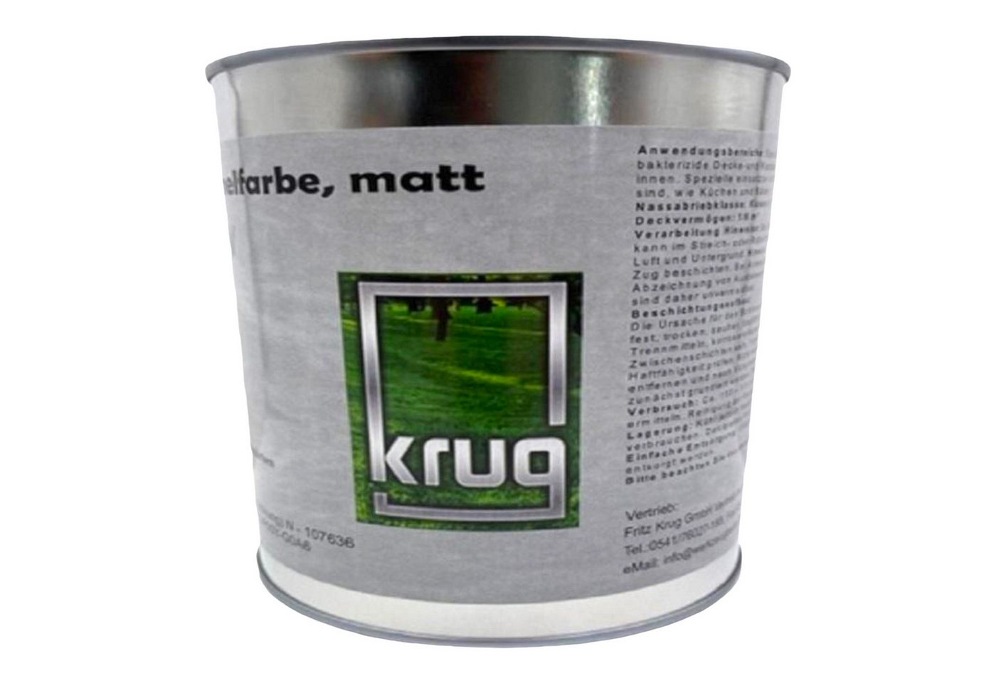 Thumbnail - Fritz Krug Feuchtraumfarbe Set 6 x Krug Antischimmelfarbe Matt 0,75 Liter + 1 x SMD LED Baustrah