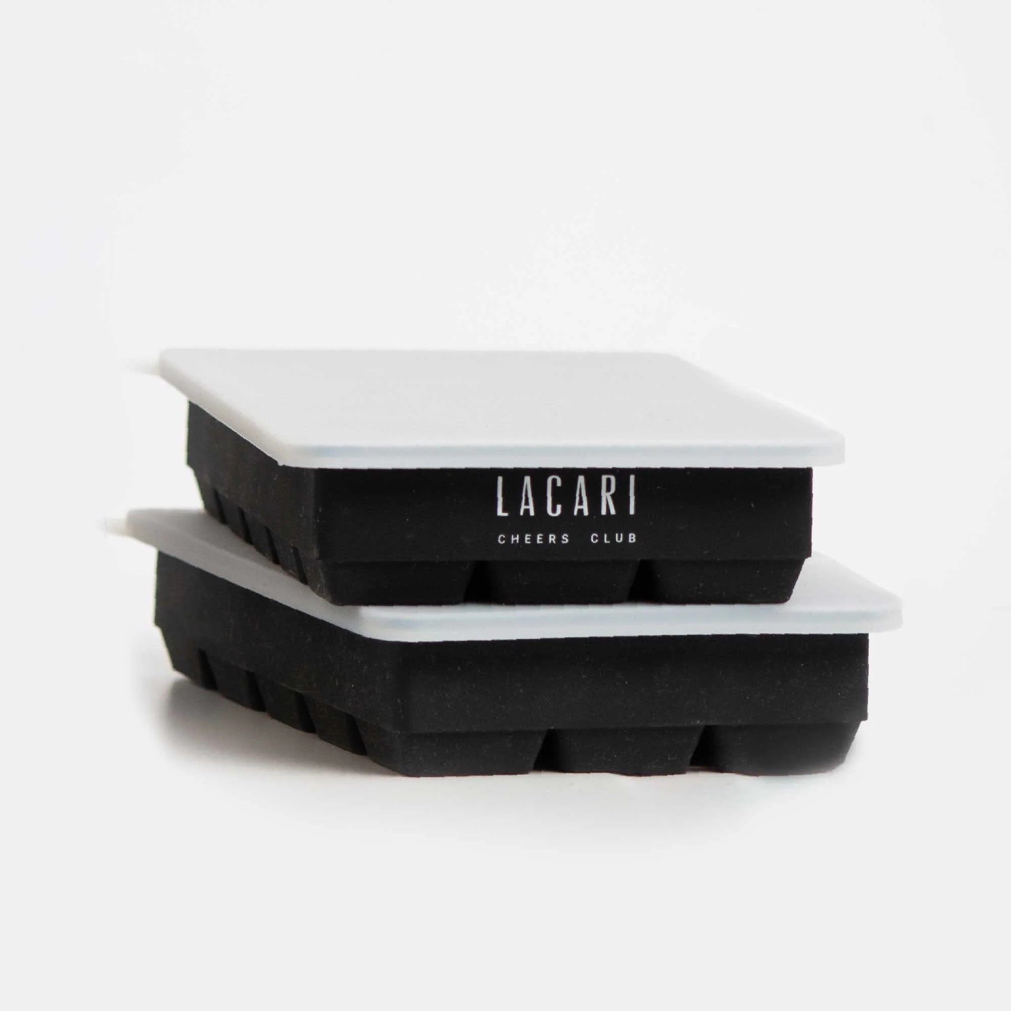 LACARI Eiswürfelform Silikon 2 x 15 Eiswürfel mit Deckel, (2-tlg)