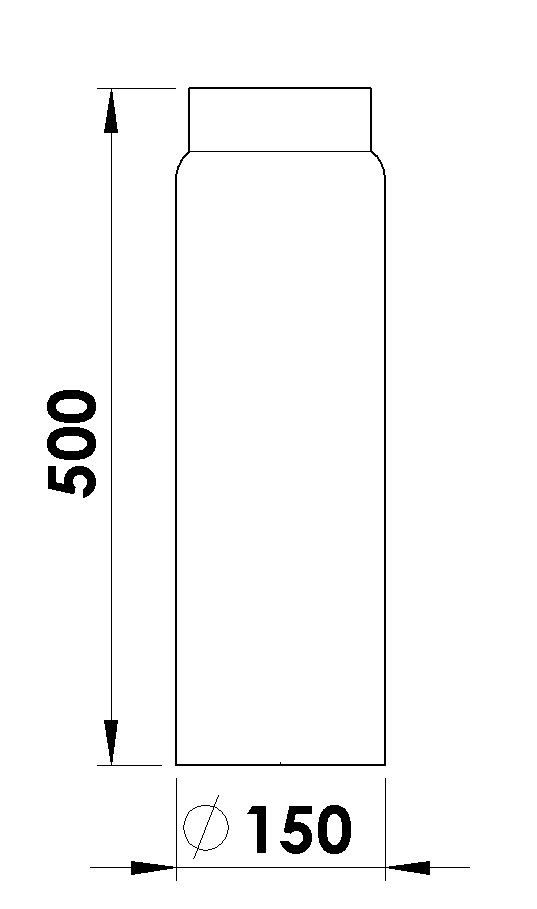 Firefix Ofenrohr FireFix Ofenrohr Ø 150 mm, 50 cm, schwarz günstig online kaufen