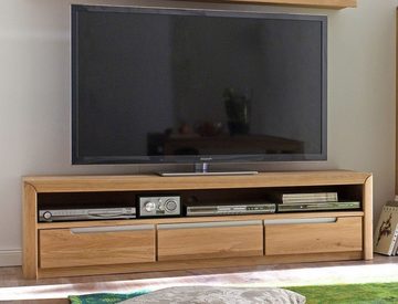 expendio TV-Board Pisa 8, Eiche bianco massiv 165x43x46 cm montiert mit Softclose-Funktion