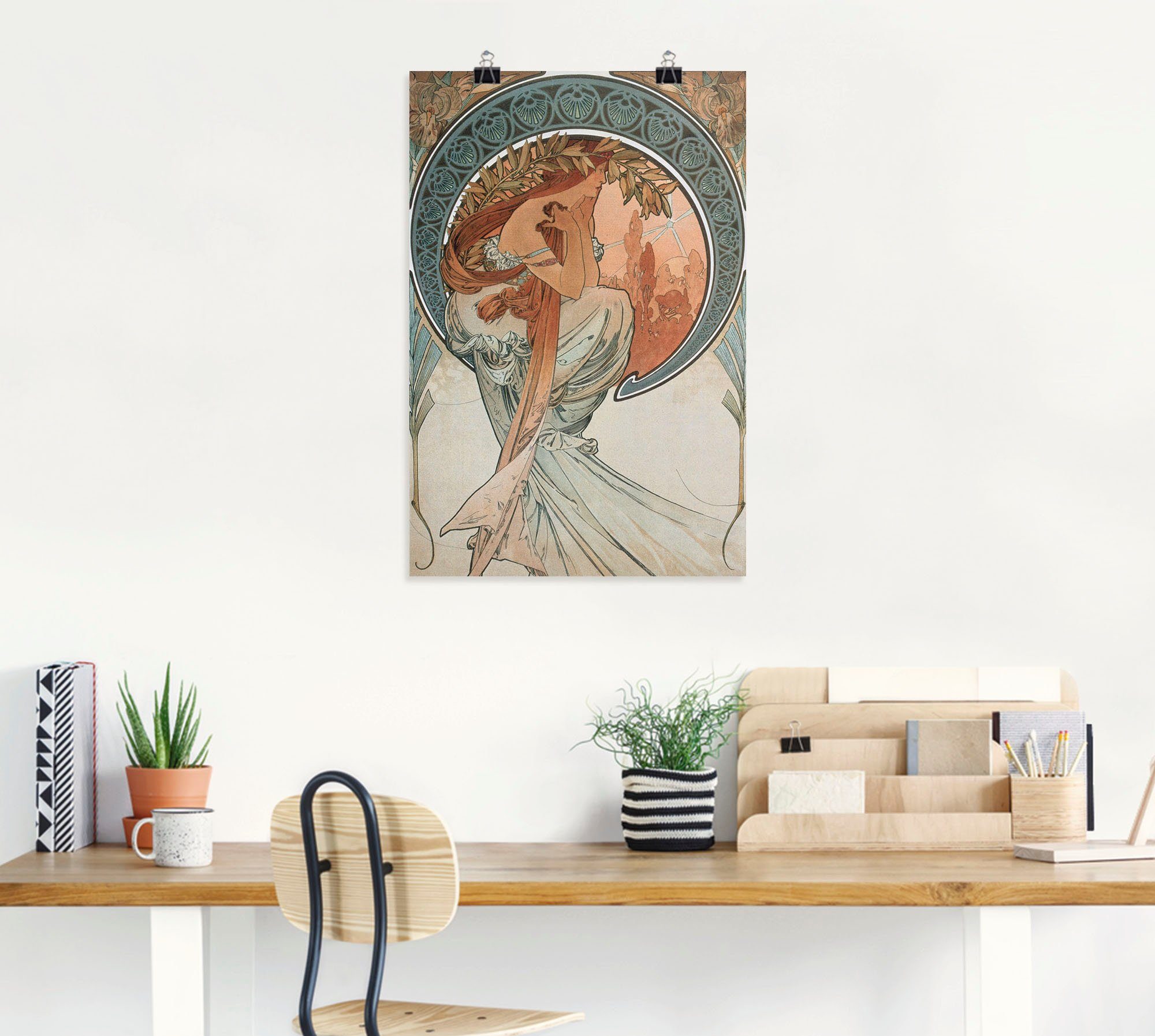 Artland Poster Vier Künste: Die Poesie. 1898, Frau (1 St), ohne Rahmen