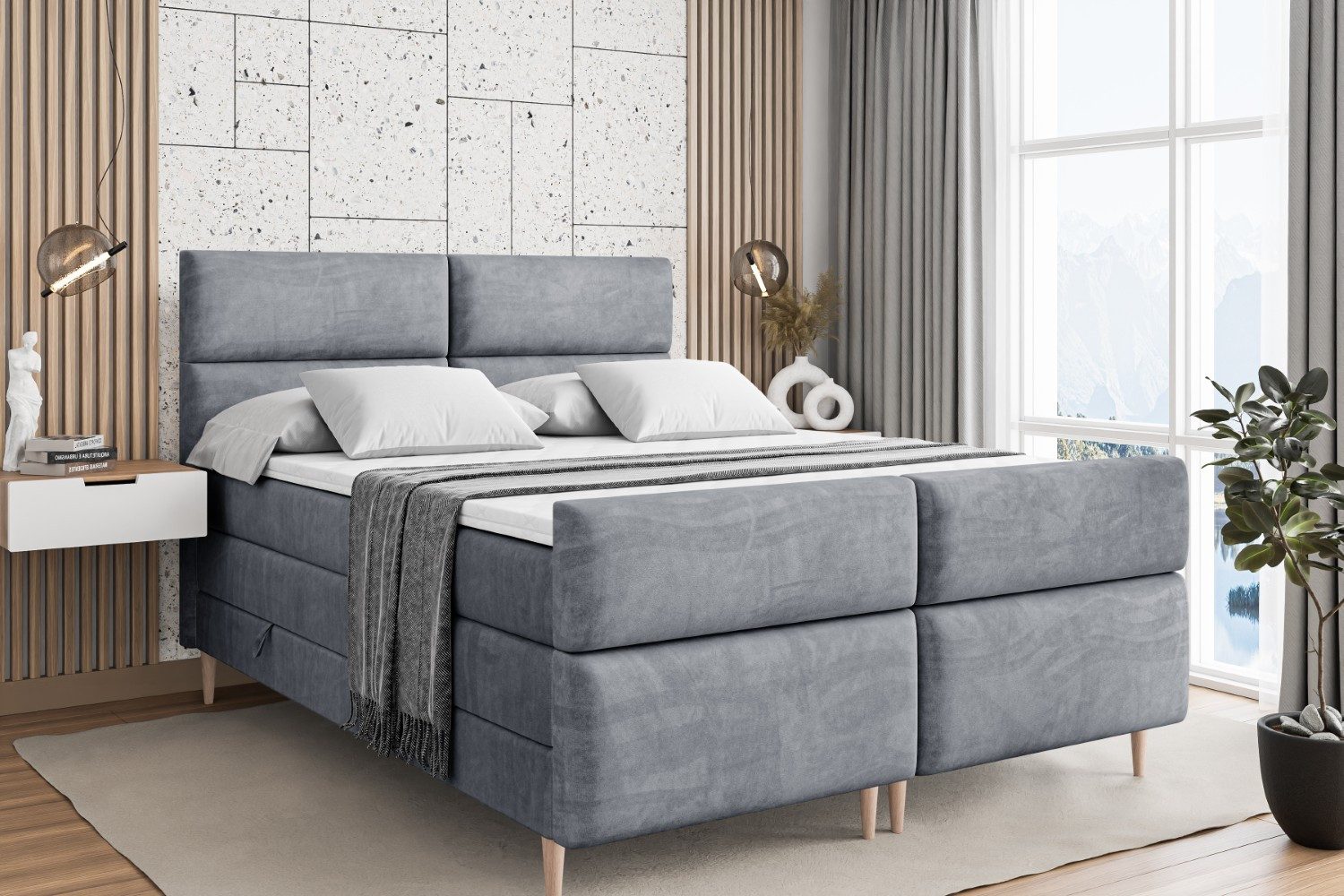 ALTDECOR Boxspringbett BOXI3-F-Z KING (Multipocket-Matratze H4, günstig online kaufen