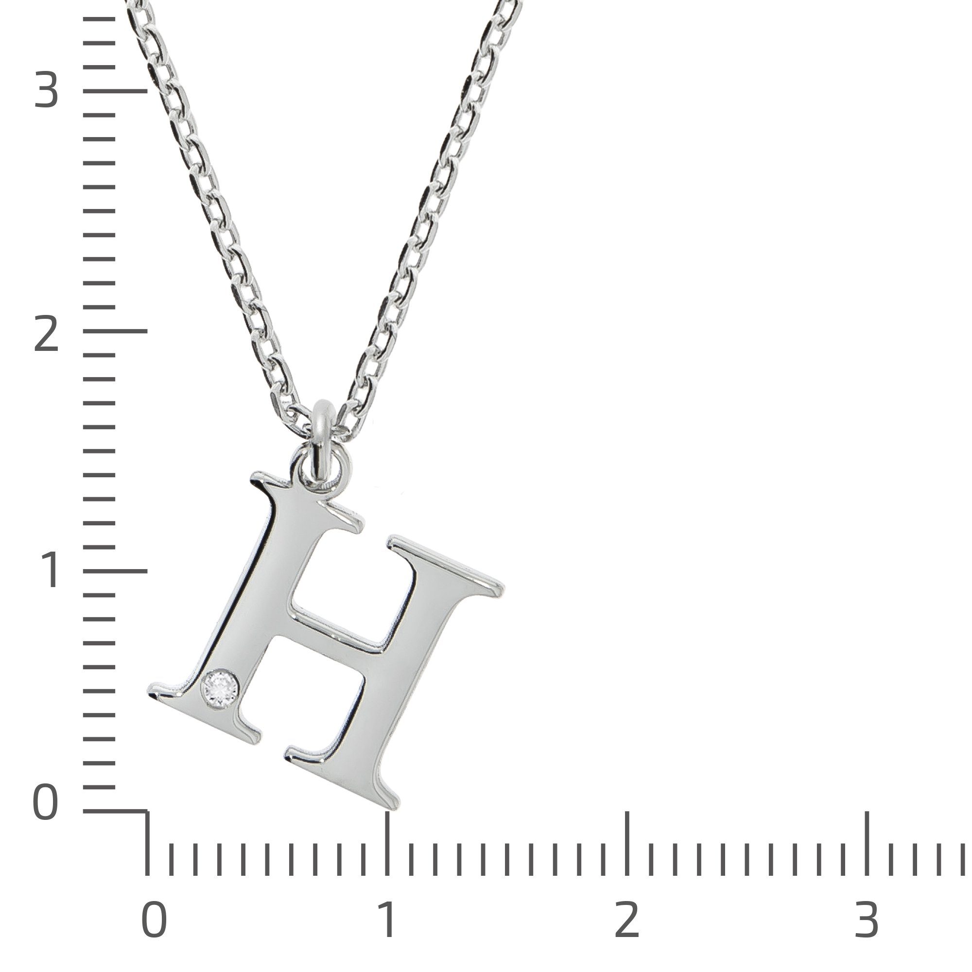 Diamonds by Ellen K. Kette mit Anhänger Silber 925 mit 1x Diamant 0,008ct. Buchstabe H