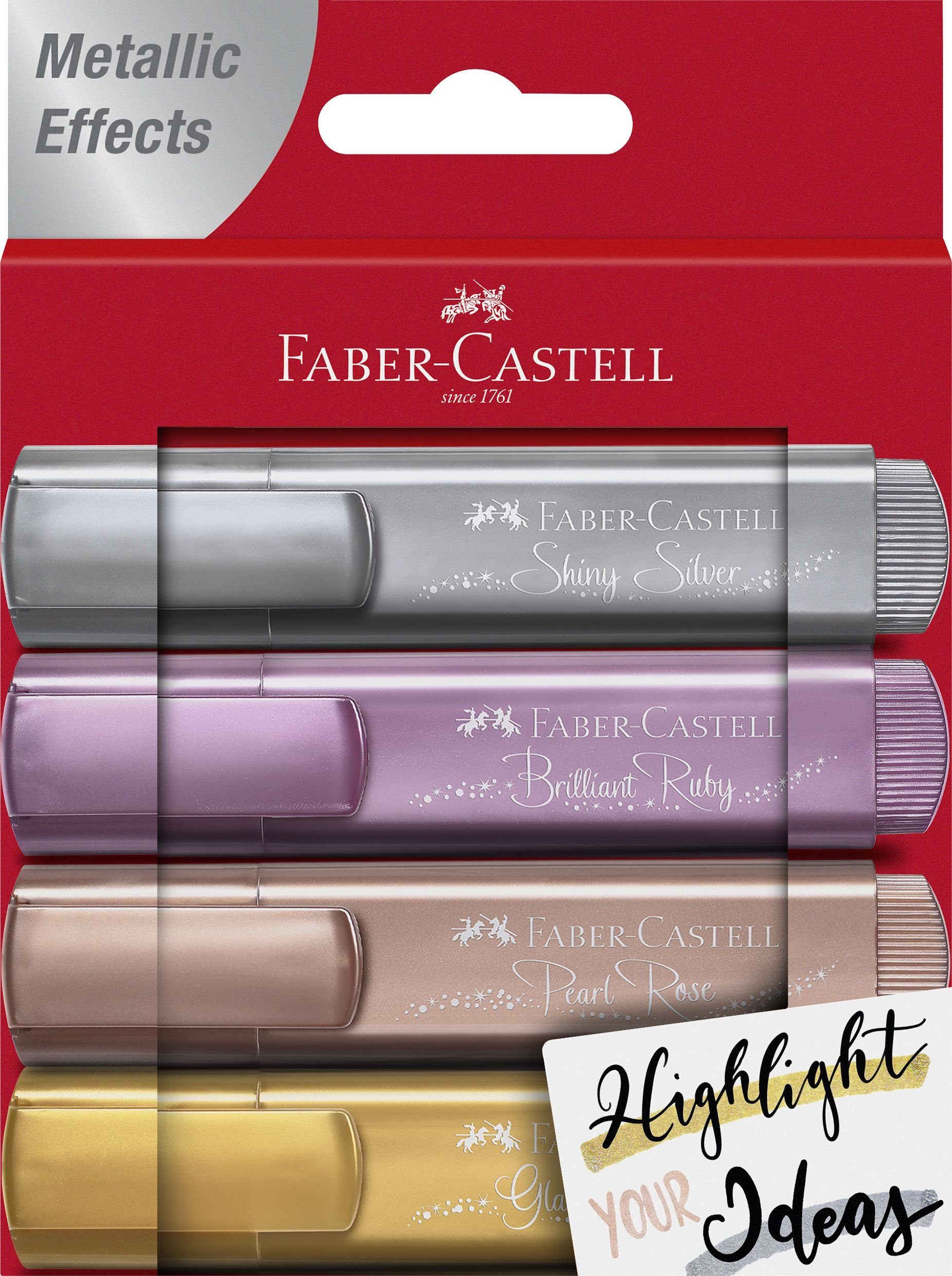 Faber-Castell FABER-CASTELL Textmarker TEXTLINER 1546 Metallic, 4er Etui Tintenpatrone
