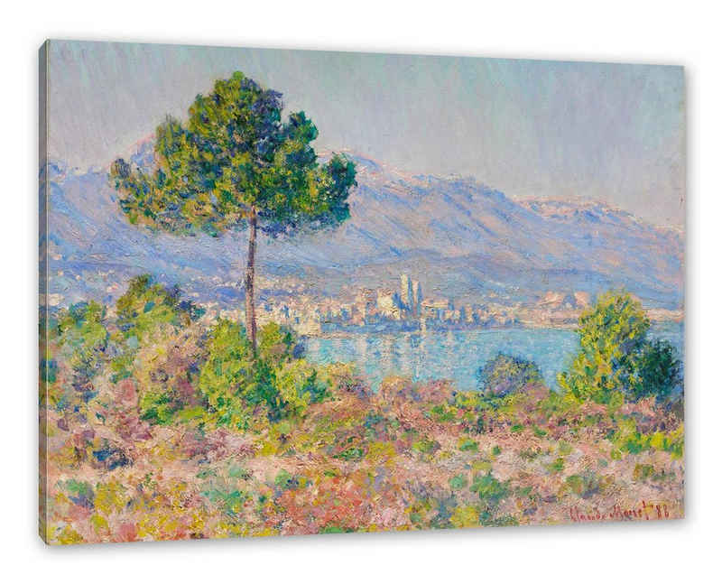 Pixxprint Leinwandbild Claude Monet - Antibes vue du plateau Notre Dame, Claude Monet - Antibes vue du plateau Notre Dame (1 St), Leinwandbild fertig bespannt, inkl. Zackenaufhänger