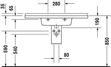 Duravit Einbauwaschbecken Duravit Waschtisch STARCK 3 m ÜL HLB 1 H