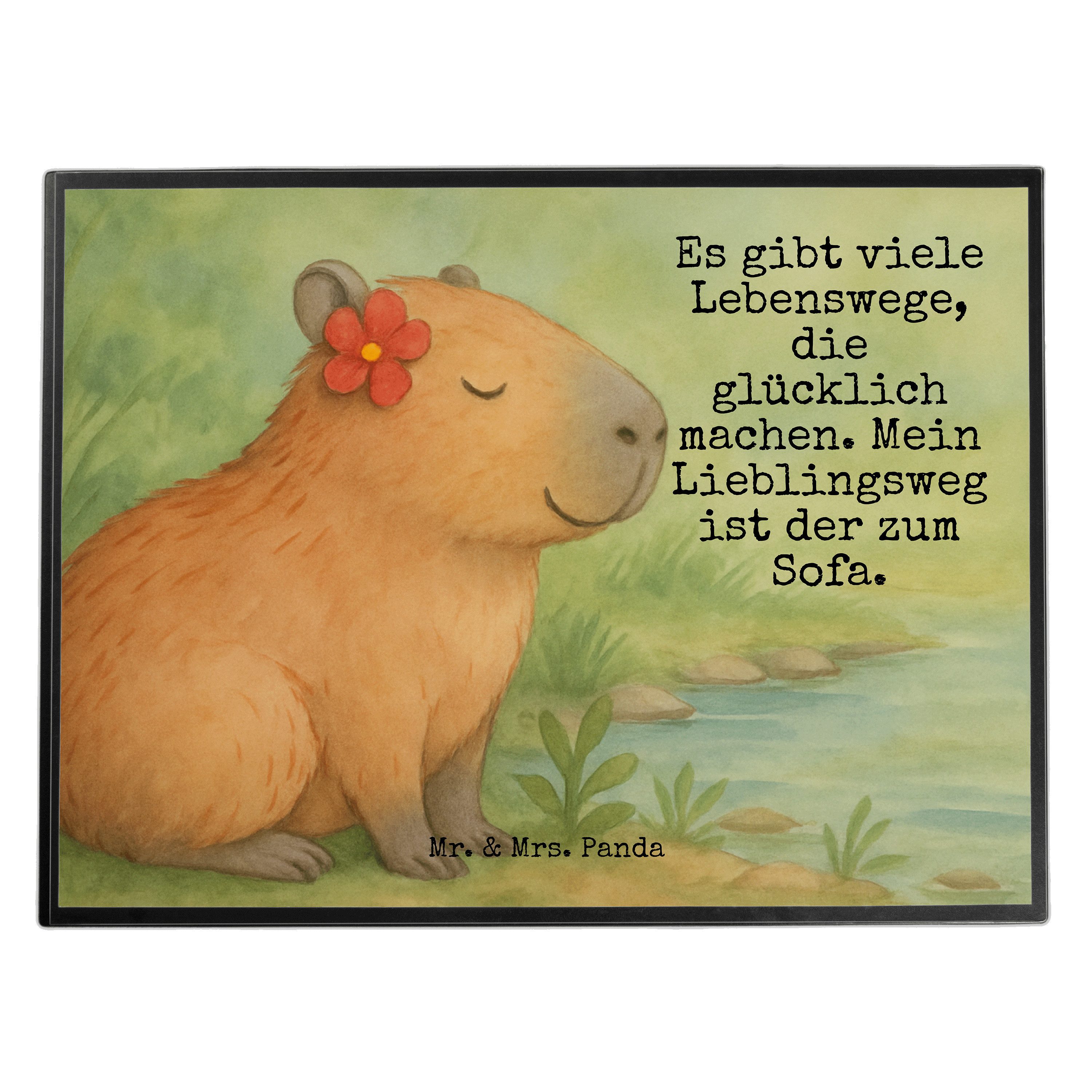 Schreibtischunterlage Capybara Blume Design, Schreibunterlage, Weiß, Lustige Sprüche, Schre