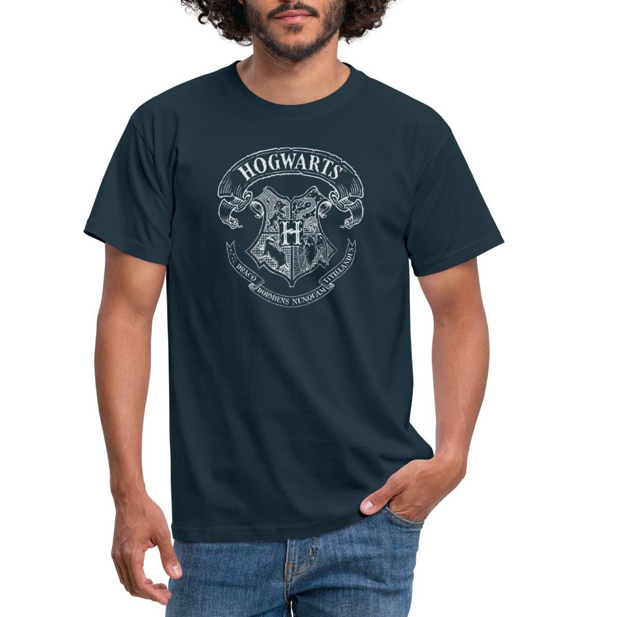Spreadshirt T-Shirt Harry Potter Hogwarts Wappen Zeichnung Männer T-Shirt (1-tlg)