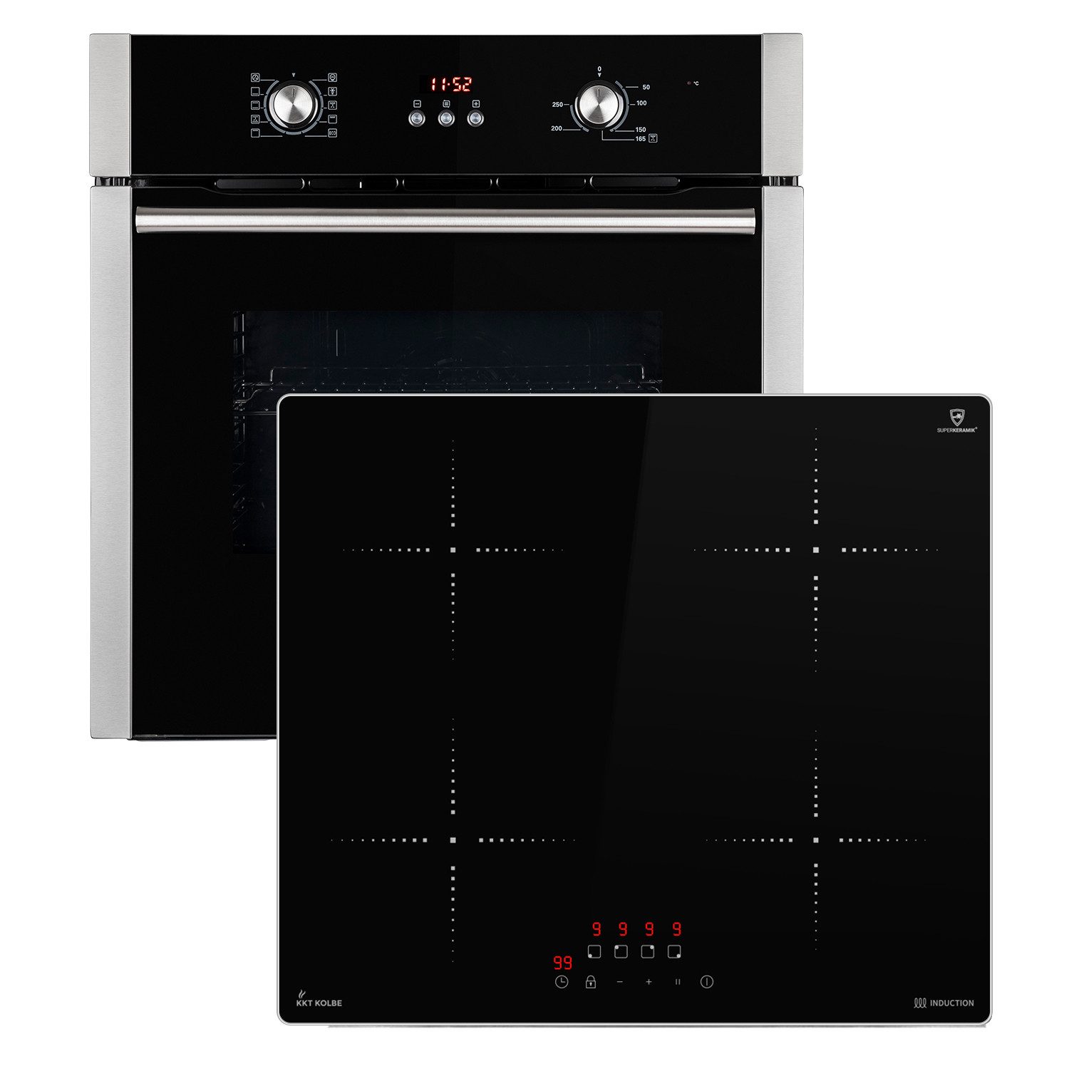 KKT KOLBE Backofen-Set Backofen und Induktionskochfeld SET8805IH859ED, Herdset/ Heißluft / Kochmulde / Einbaubackofen