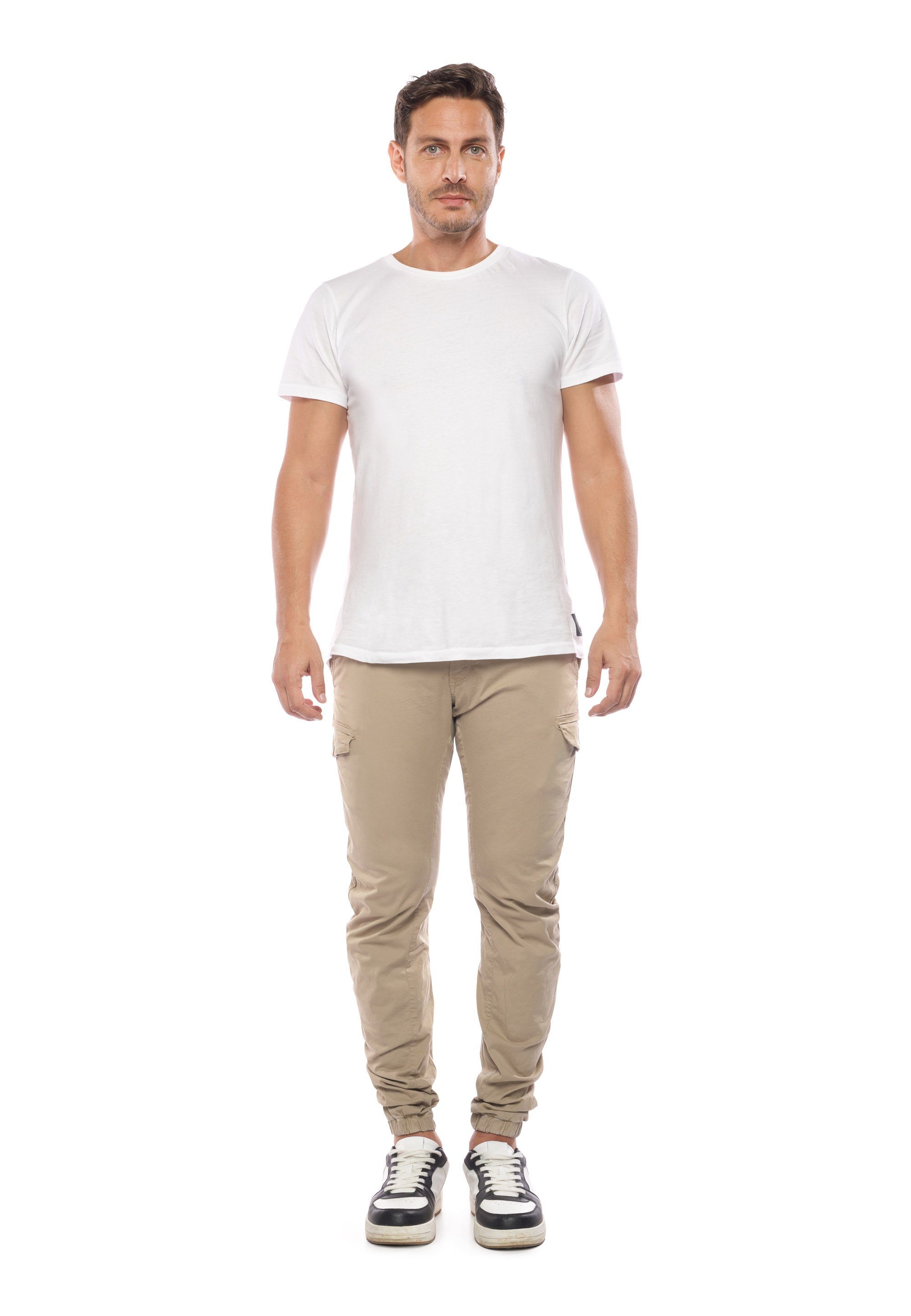 Slim-fit-Jeans im Des Used-Look beige lässigen Le Cerises Temps