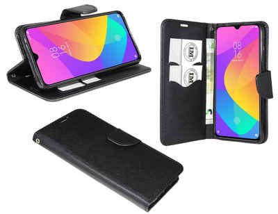 cofi1453 Handyhülle Hülle Tasche für Xiaomi Mi 9 Lite, Kunstleder Schutzhülle Handy Wallet Case Cover mit Kartenfächern, Standfunktion Schwarz