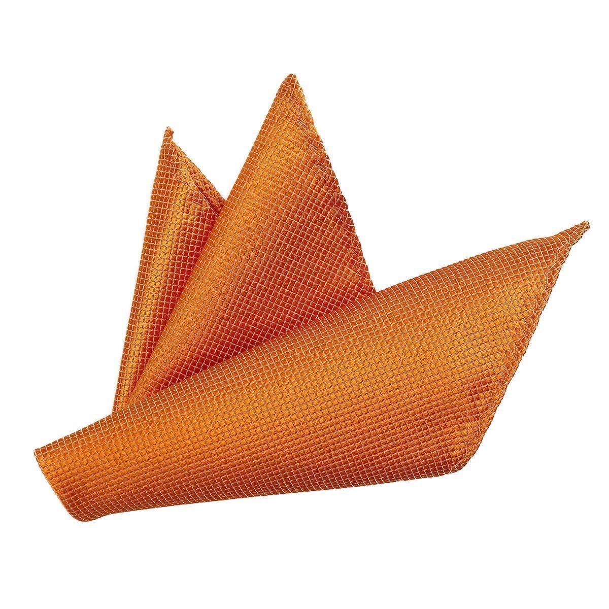 Seidenlook x DonDon Einstecktuch Herren cm für 21 1-St), DonDon feierliche zum Einstecktuch orange (Packung, Anlässe, 21 Falten,