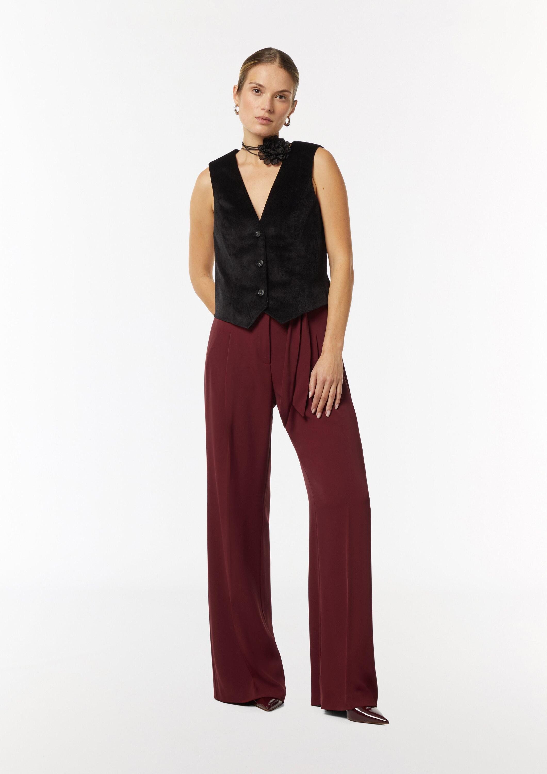 comma Chinos Hose Wide-Leg-Hose mit Bindegürtel
