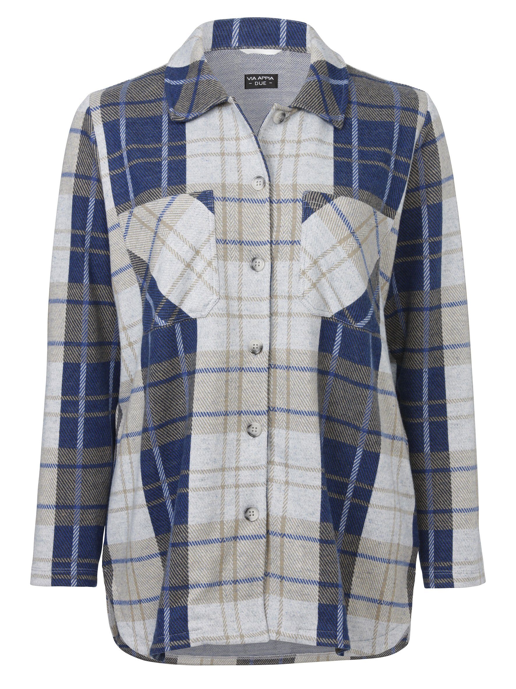 VIA APPIA DUE Langarmbluse mit Tartan-Muster