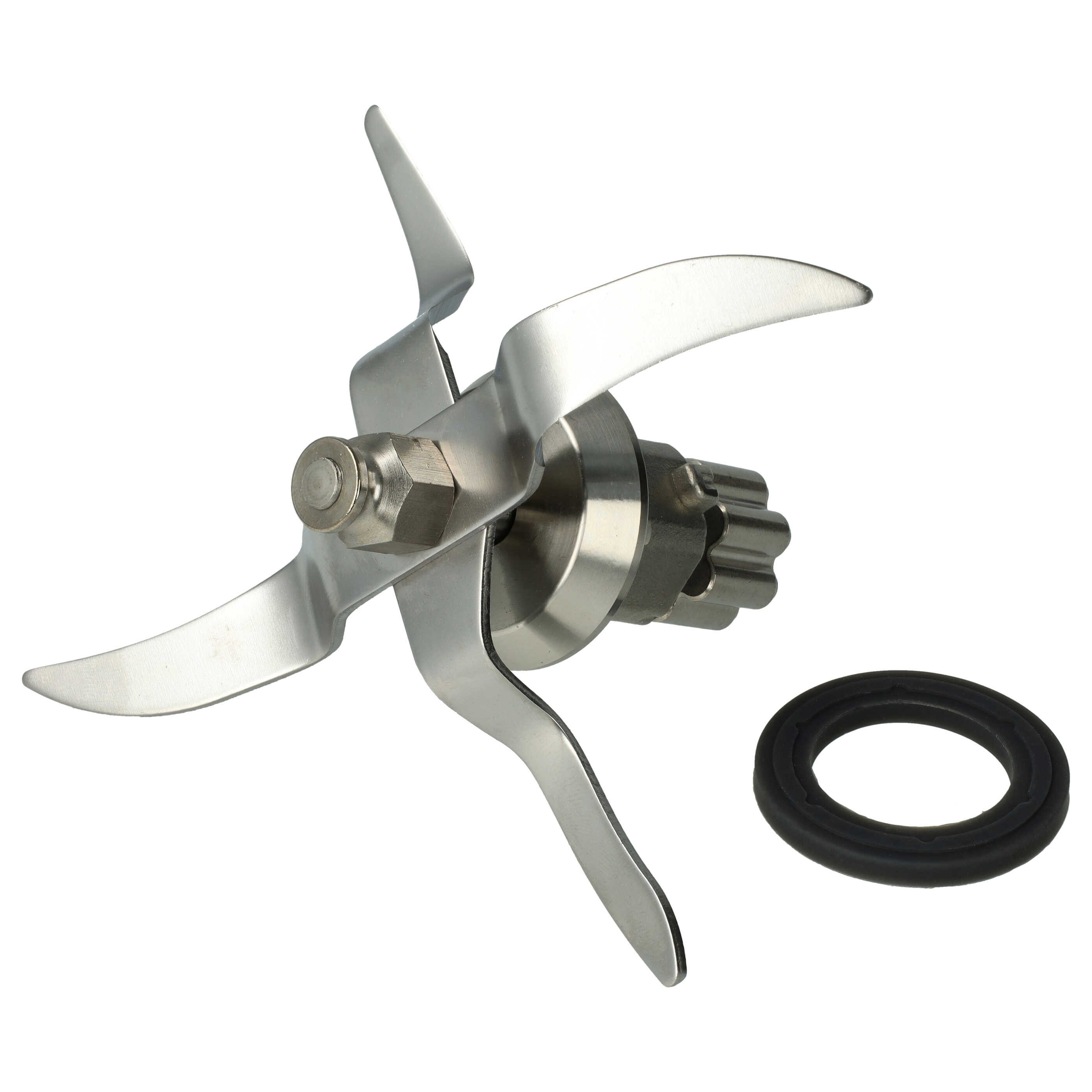 vhbw Mixaufsatz Ersatz für Silvercrest SKMK1200C3-28 für Küchenmaschine, Zubehör für Küchenmaschine Silvercrest SKMK1200C3-28, Abnehmbar, Multifunktions-Klinge, Spülmaschinenfest, Umdrehbare