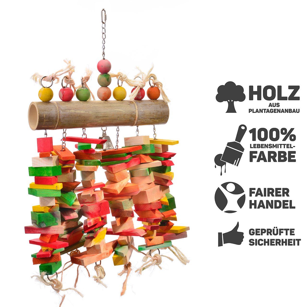 Happy Bird Tier-Intelligenzspielzeug Papageienspielzeug Jumbo-Bamboo XXL, günstig online kaufen
