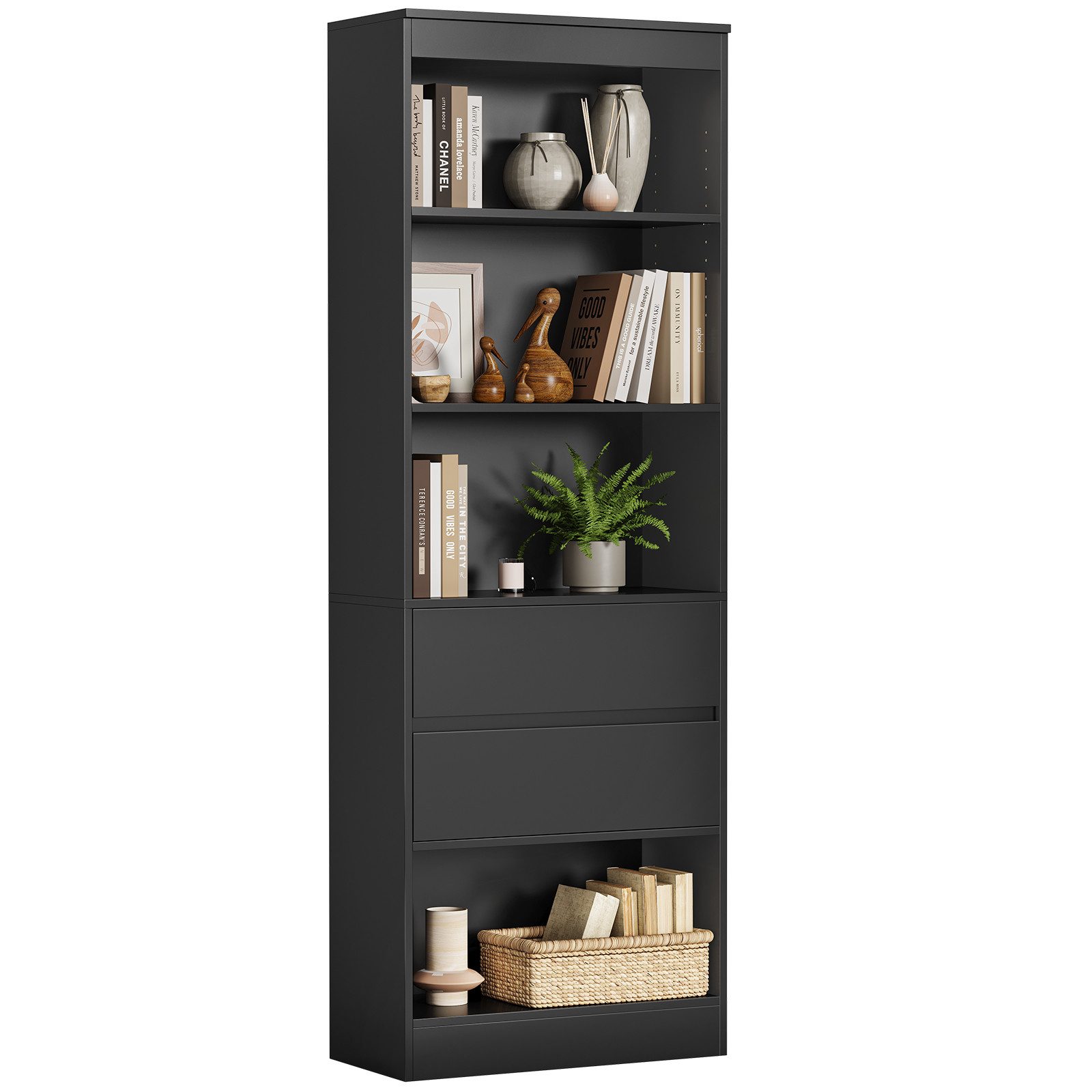 MSMASK Hochschrank Standregal Bücherschrank Vitrinenschrank Mehrzweckschran günstig online kaufen