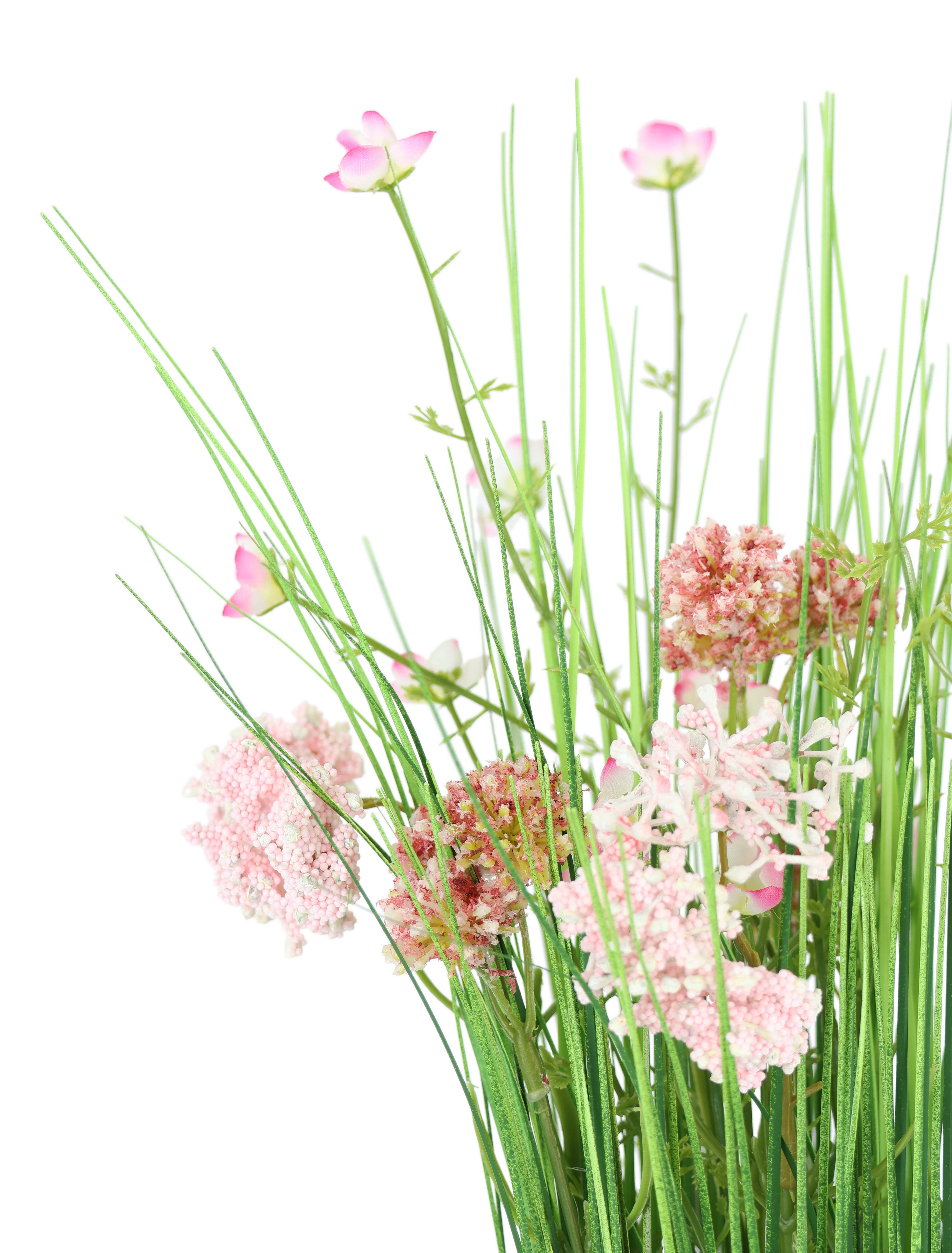 Kunstpflanze Künstlicher Grasbund mit Blüten, I.GE.A., Höhe 45 cm, Grasbusc günstig online kaufen