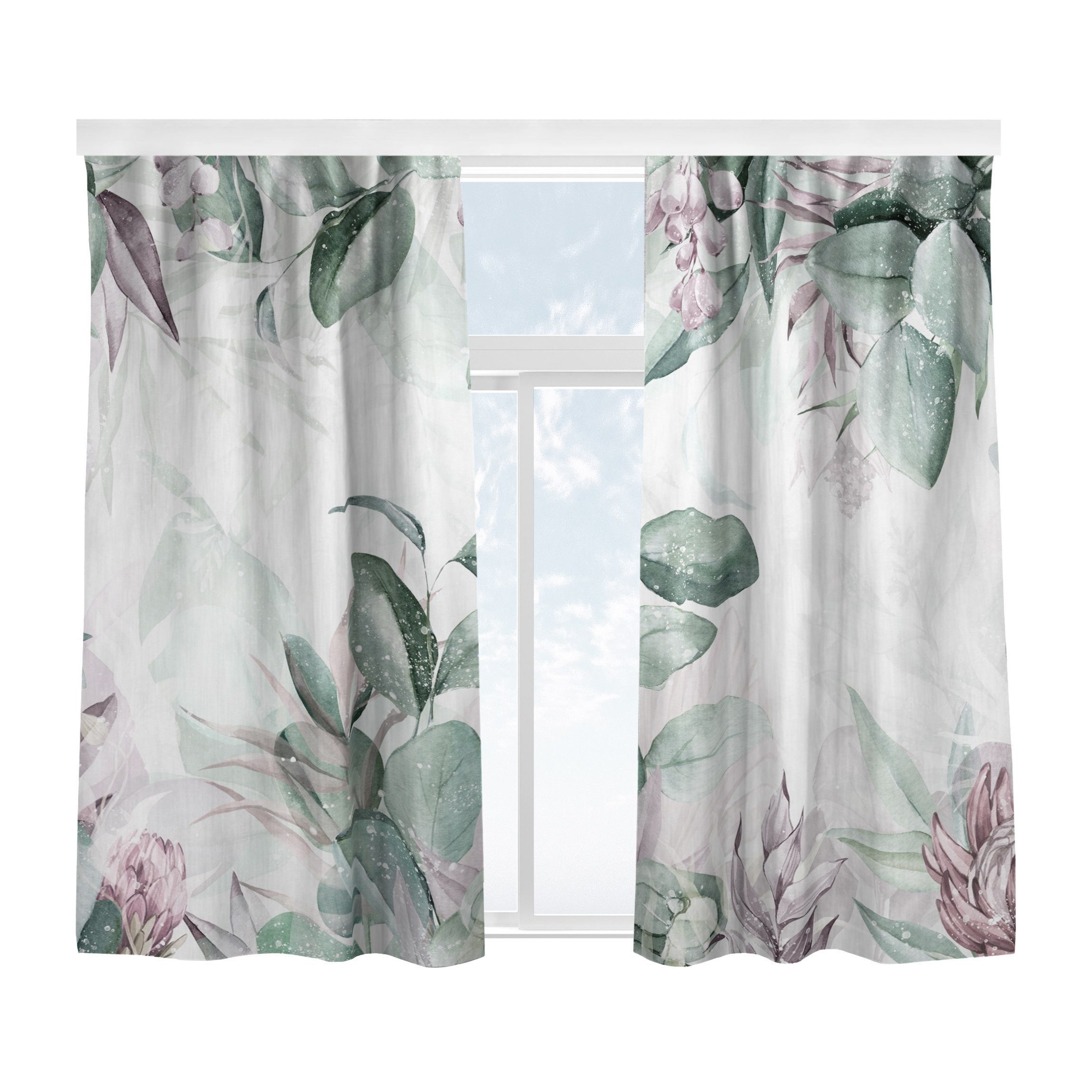 Bilderdepot24 Vorhang Gardine Aquarell Tropisch Modern günstig online kaufen