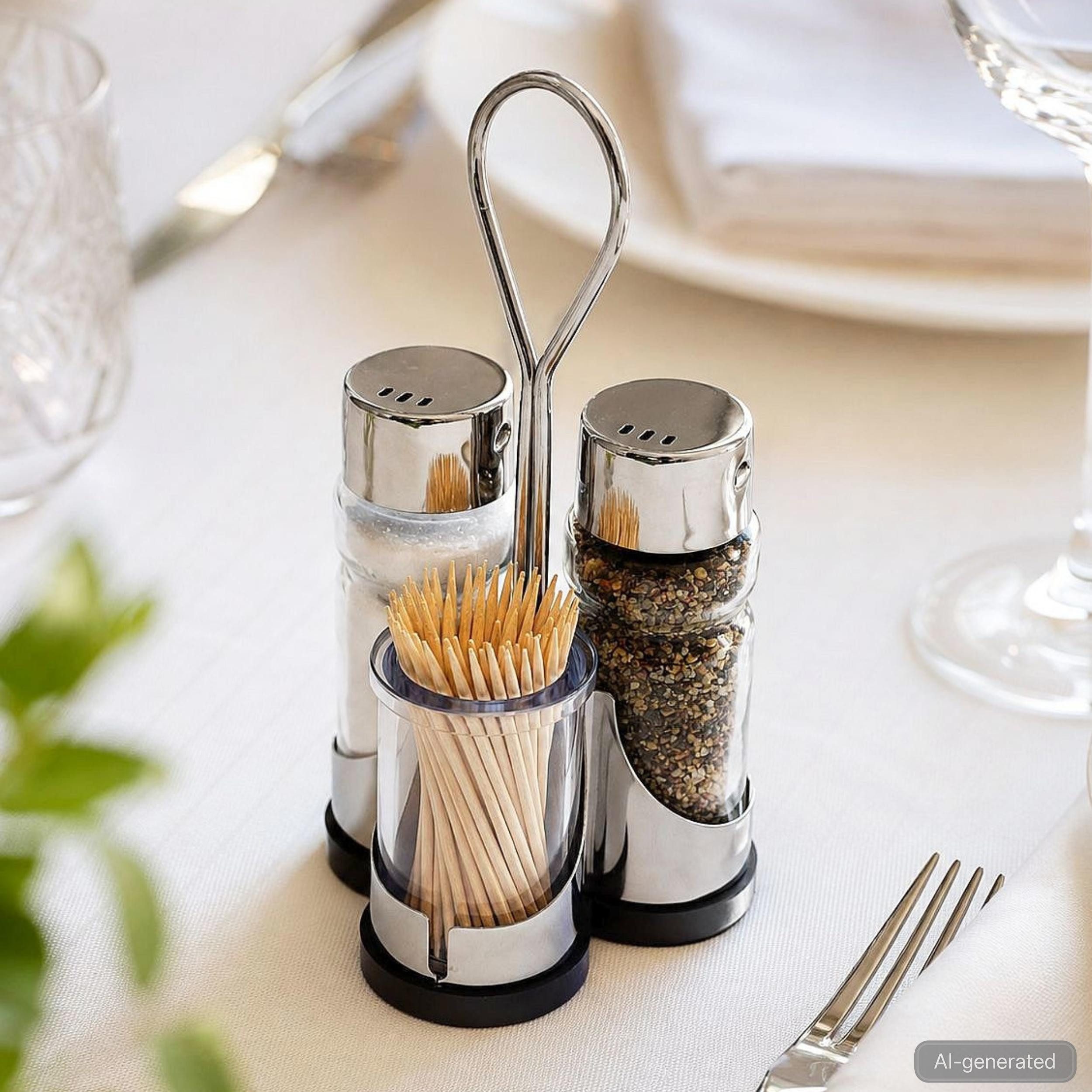 DanDiBo Menage-Set Menage Salz und Pfefferstreuer Set Zahnstocher 230 Salzstreuer