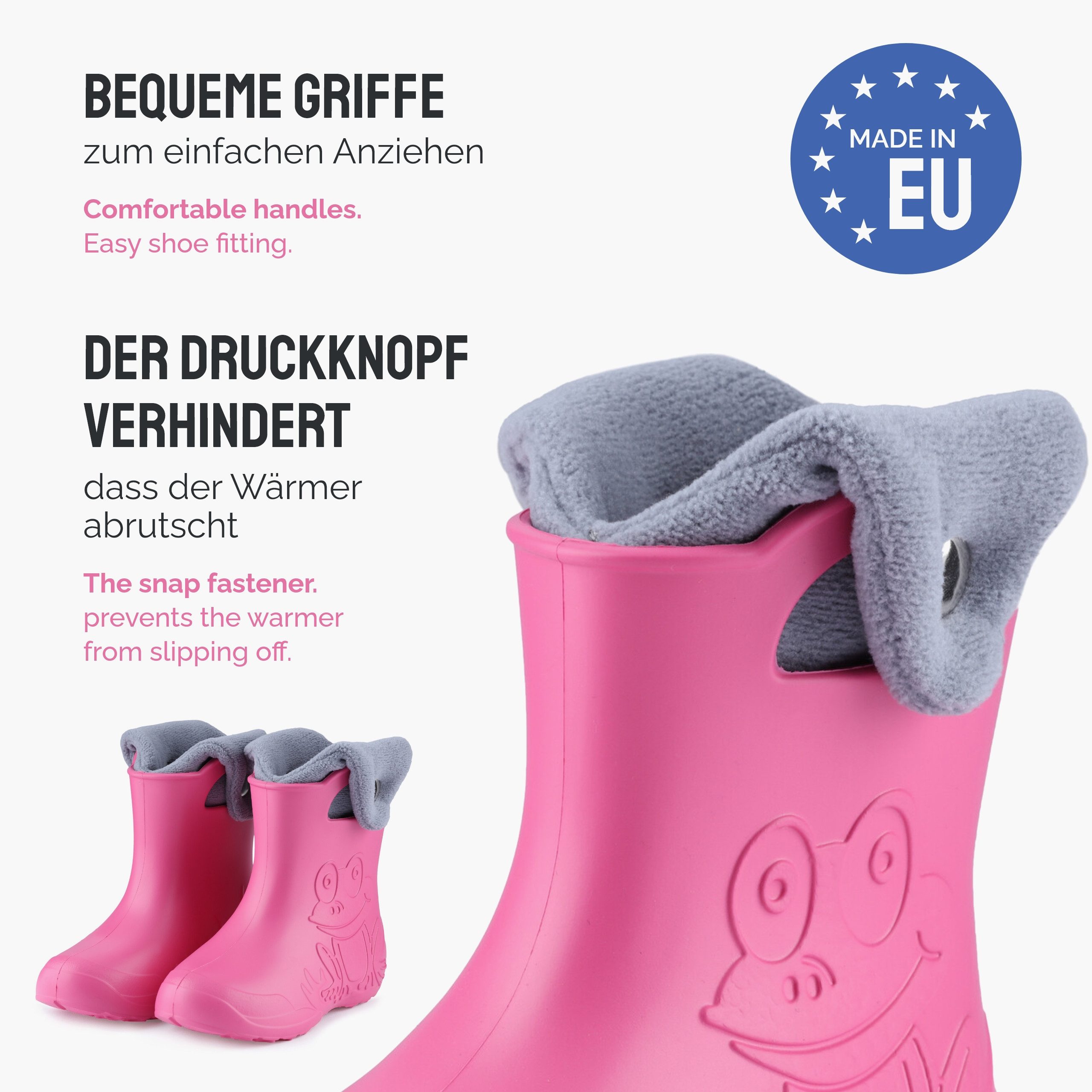 Ladeheid EVA Regenschuhe mit herausnehmbares Innenfutter LA-CA-04 Gummistiefel Kinder gefüttert und federleicht – Bild 5 von 5