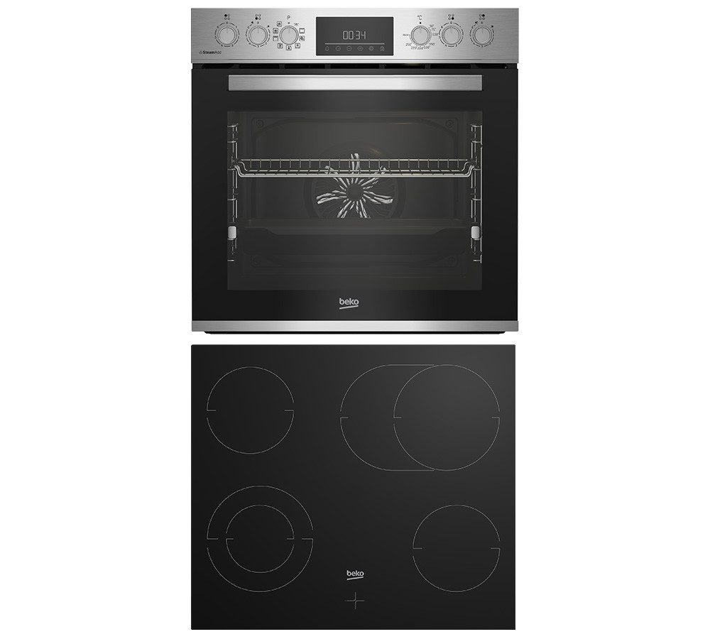 BEKO Elektro-Herd-Set BBUMA1132X, mit 1-fach-Teleskopauszug, Knusprige Ergebnisse mit wenig Fett mit der AirFry-Funktion
