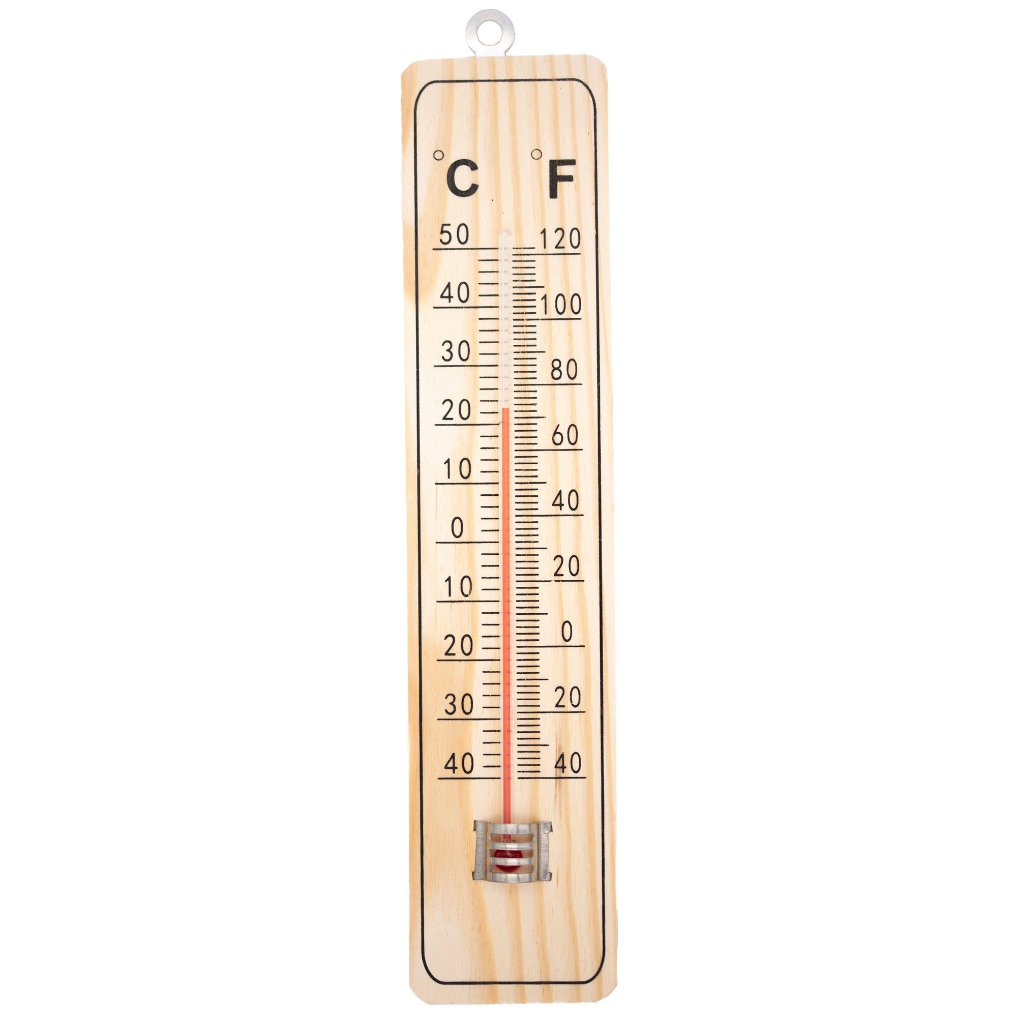 TSB Werk Raumthermometer Thermometer Innenthermometer Außenthermometer, 2-tlg., 1-8 Stk, Garten, Analog, Innen, Außen, Holz