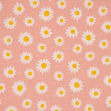 Vorhang SCHÖNER LEBEN. Vorhang Gänseblümchen Blüten rosa weiß 245cm, SCHÖNER LEBEN., Smokband (1 St), blickdicht, Baumwolle, handmade, made in Germany, vorgewaschen