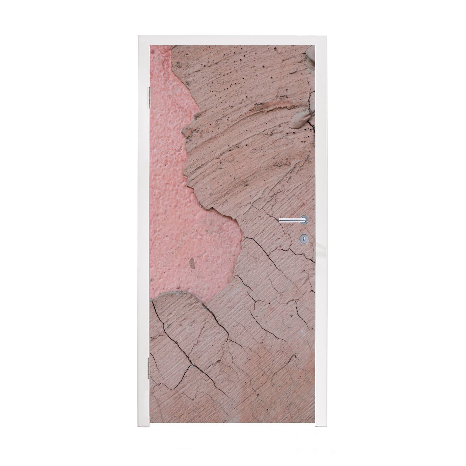 MuchoWow Türtapete Rosa - Licht - Punkte - Beton, Matt, bedruckt, (1 St), Fototapete für Tür, Türaufkleber, 75x205 cm
