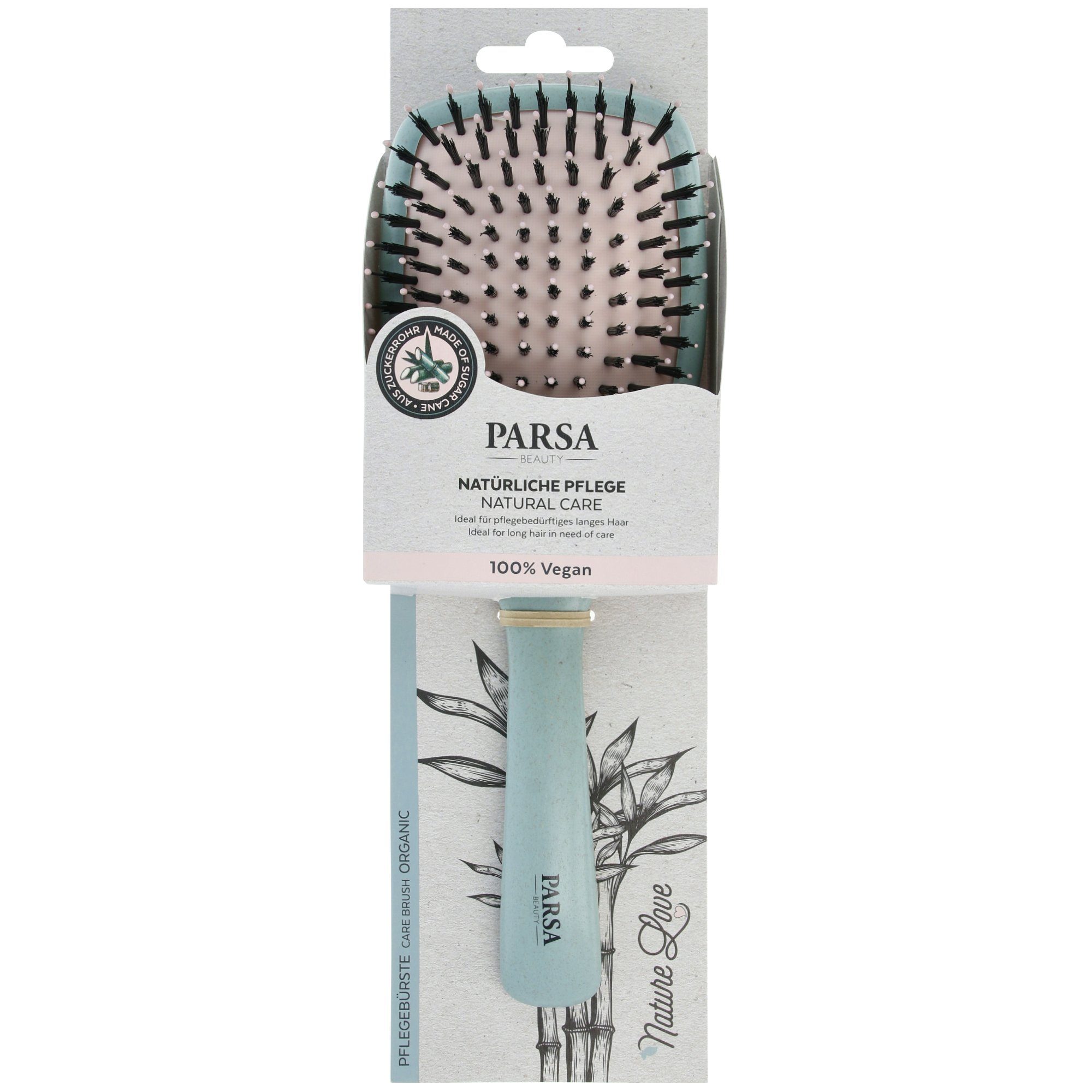 PARSA Pflegebürste Haarbürste Paddle in Beauty vegane Organic Haarbürste mint
