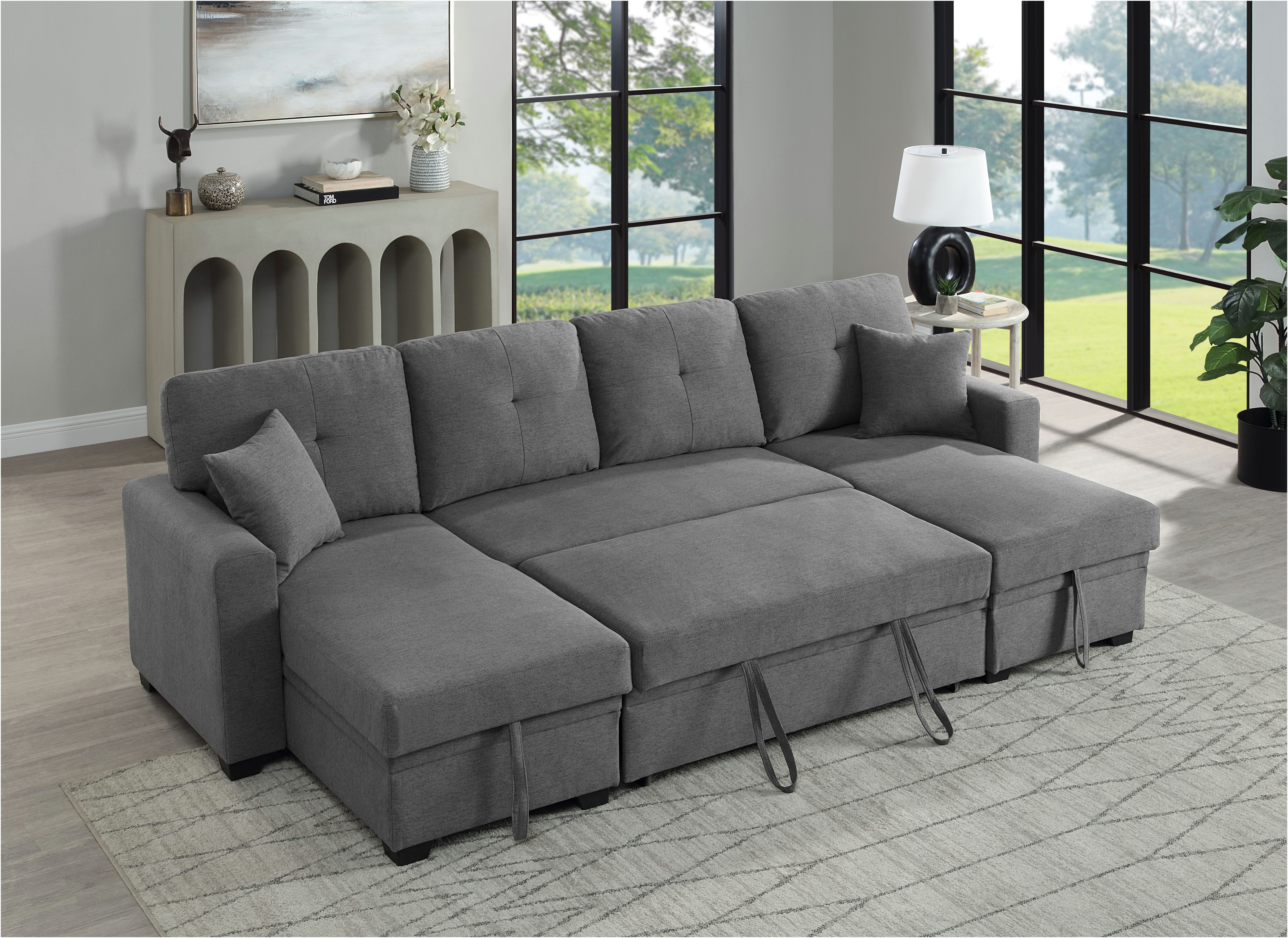 ATLANTIC home collection Wohnlandschaft Gerrit U-Form, Br. 282 cm, mit Bett günstig online kaufen