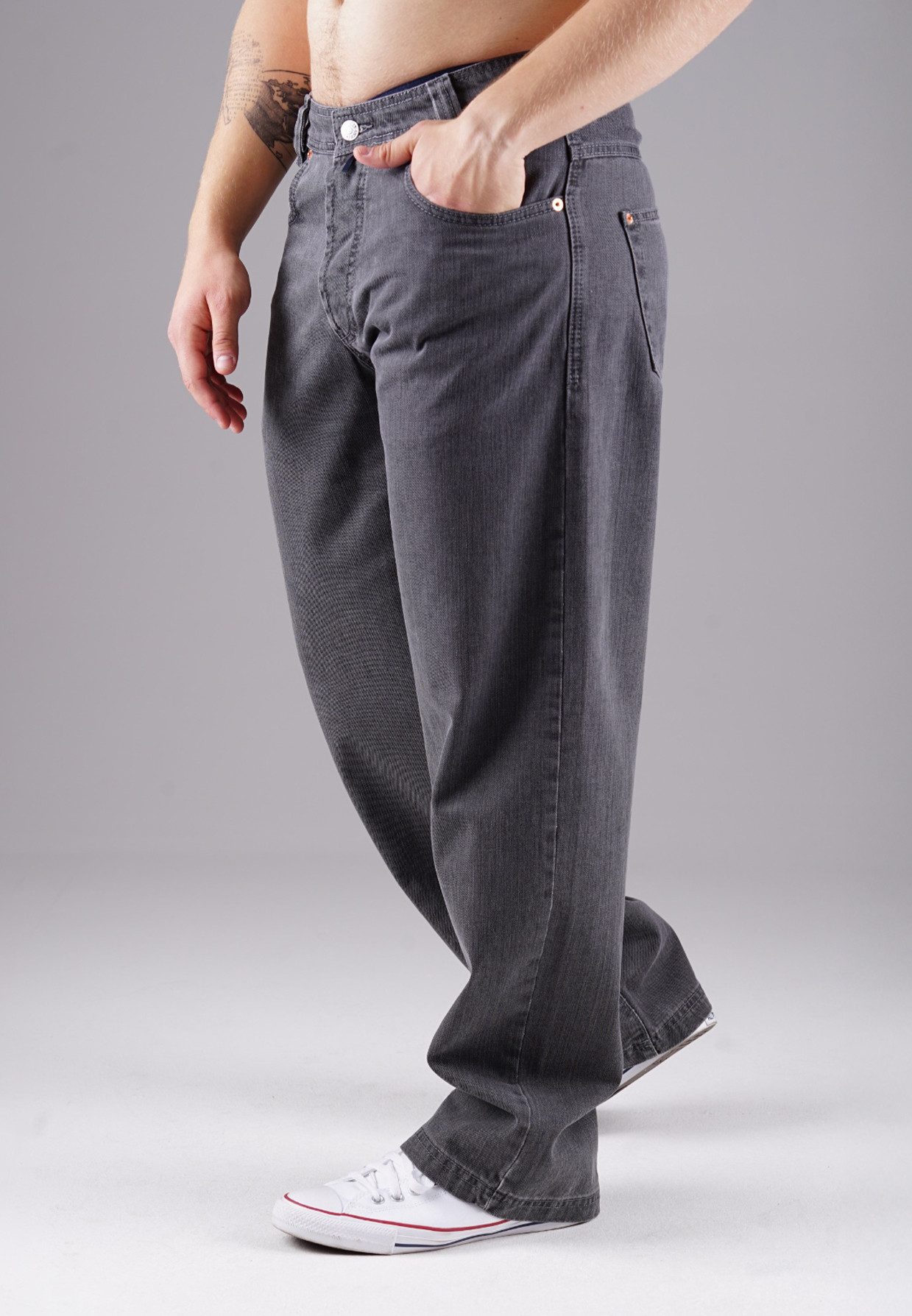 PICALDI Jeans Relax-fit-Jeans Baggy Zicco 474 Graphit – Washed Anthracite Denim mit Straight Leg (1-tlg) Baggy Jeans