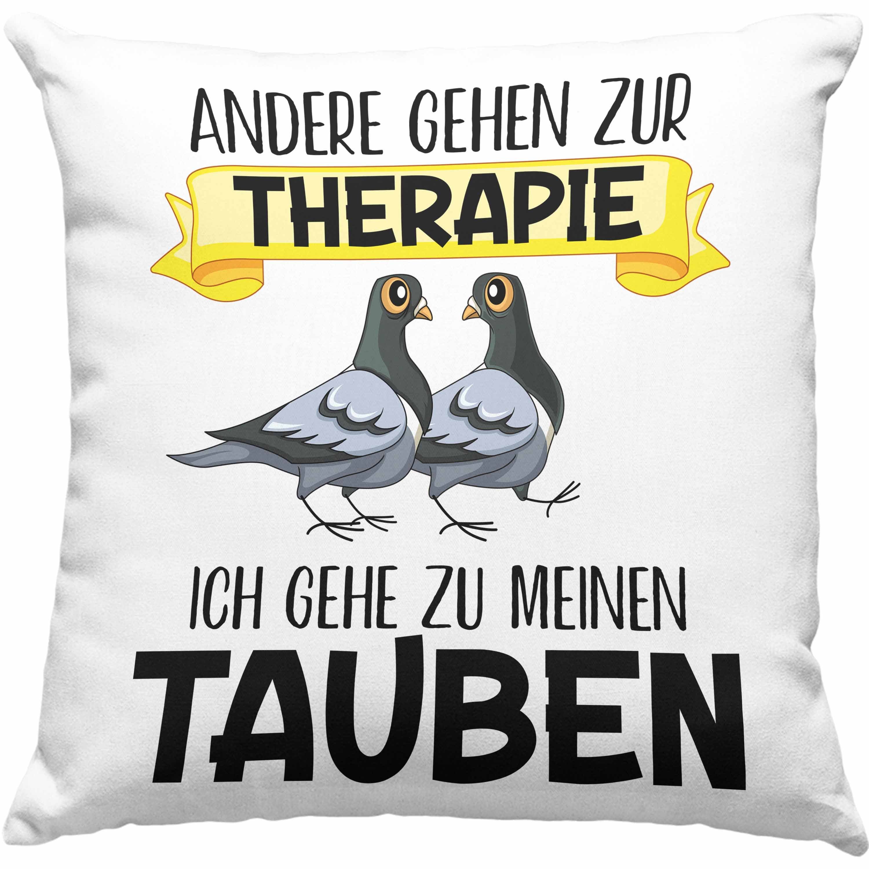 Spruch Trendation mit Dekokissen Tauben Kissen Taubenliebhaber 40x40 Taubenflüsterer Zubehör Becher Füllung Geschenk Zaubenzucht Dekokissen Grau Lustiger Taubenzüchter Trendation -