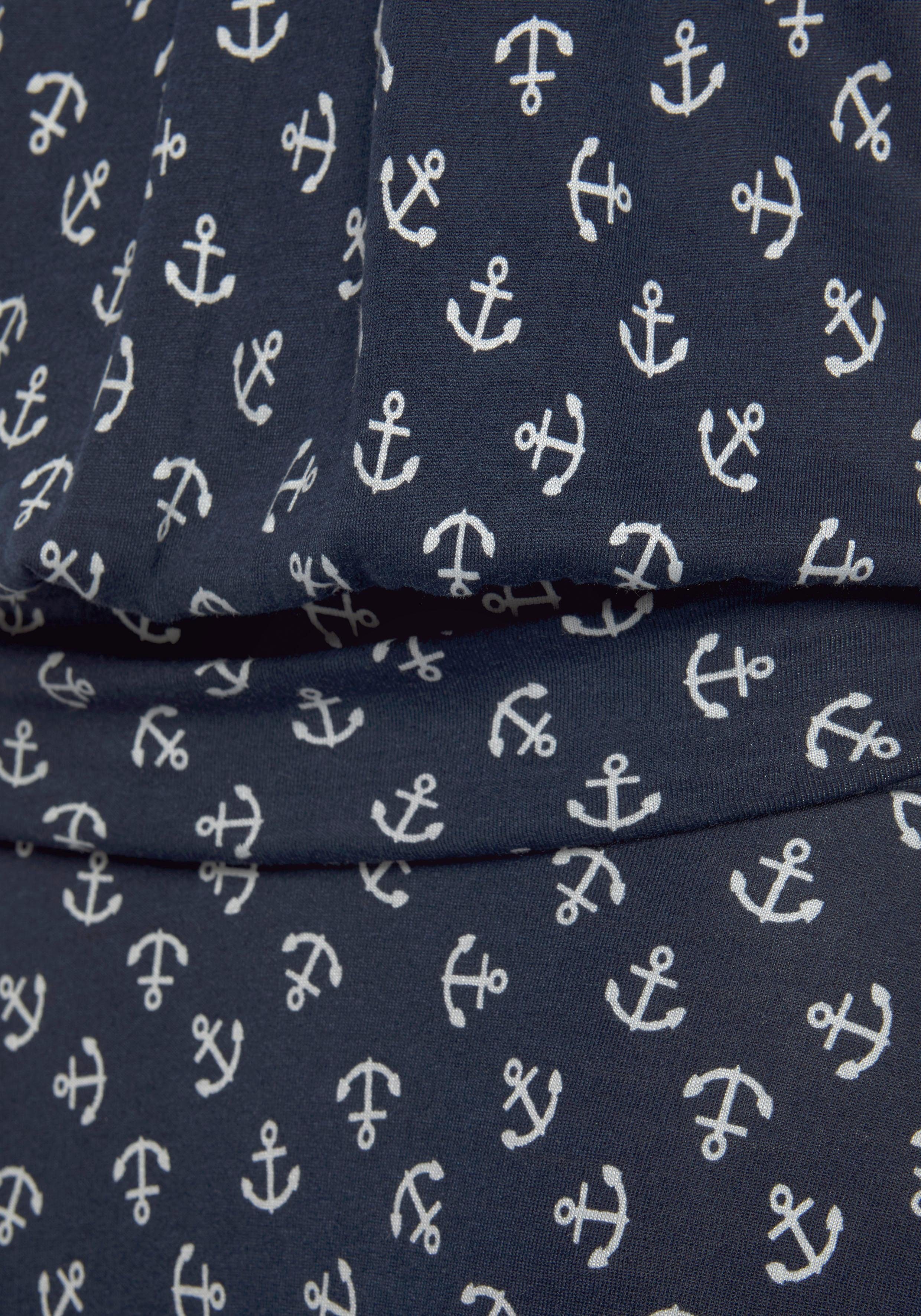 Beachtime Strandkleid mit Ankerdruck und verstellbaren Trägern, Sommerkleid, Jerseykleid