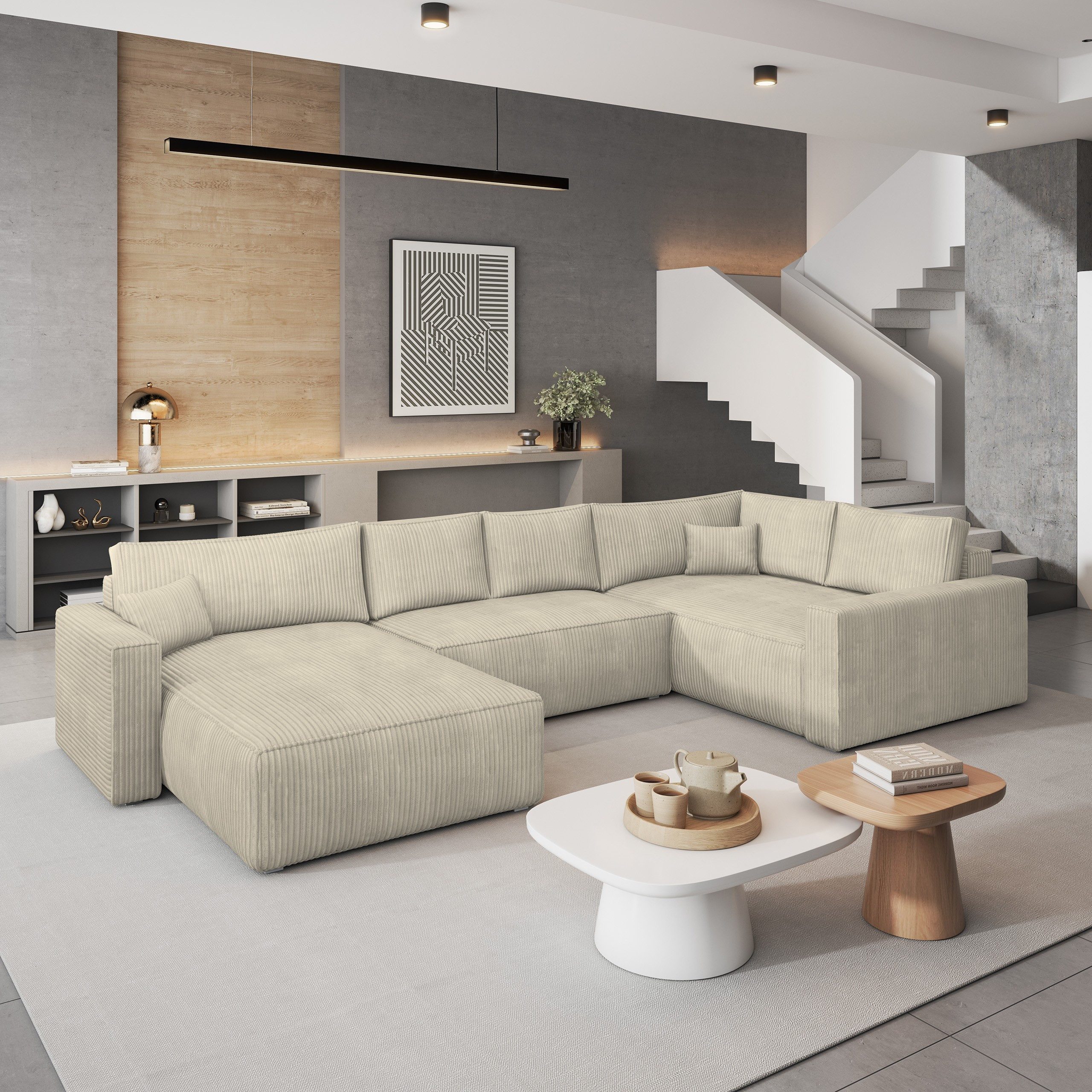 Masseno Ecksofa VELAMI mit Schlaffunktion U-Form, Sofa mit Bettkasten günstig online kaufen