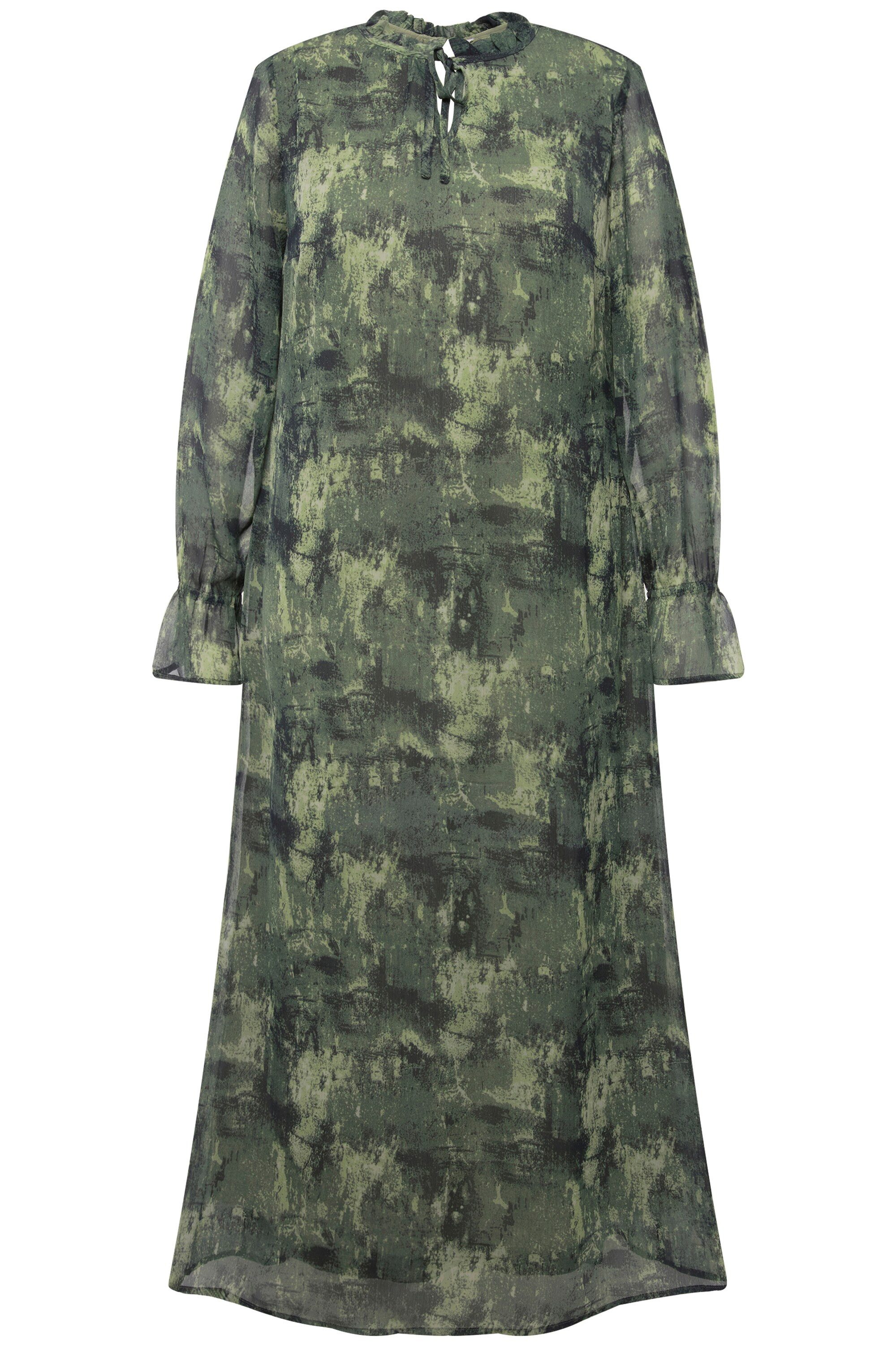 Studio Untold Midikleid Maxikleid A-Line Chiffon Allover-Print Langarm