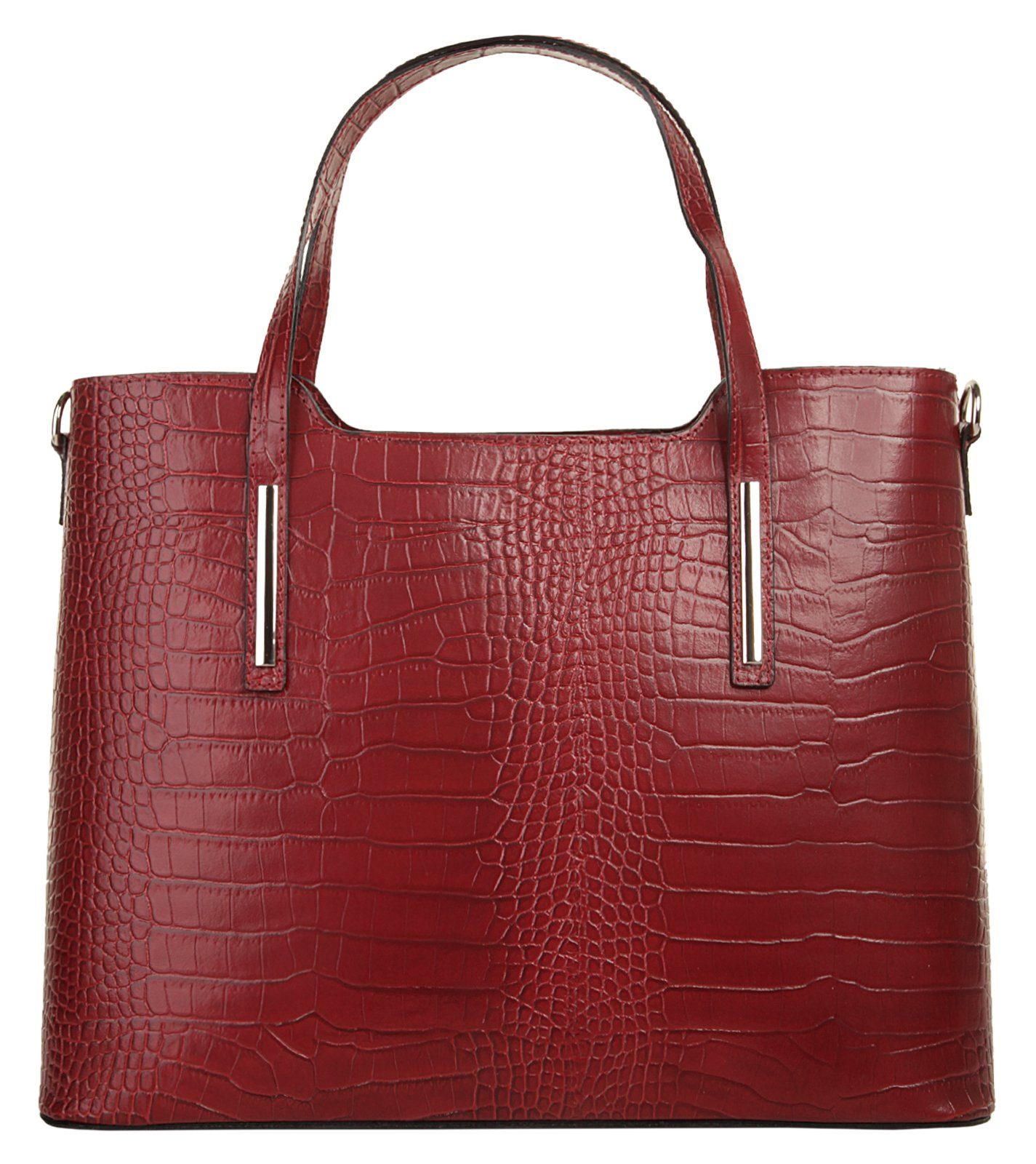 Cluty Henkeltasche, echt Leder, Made in Italy rot