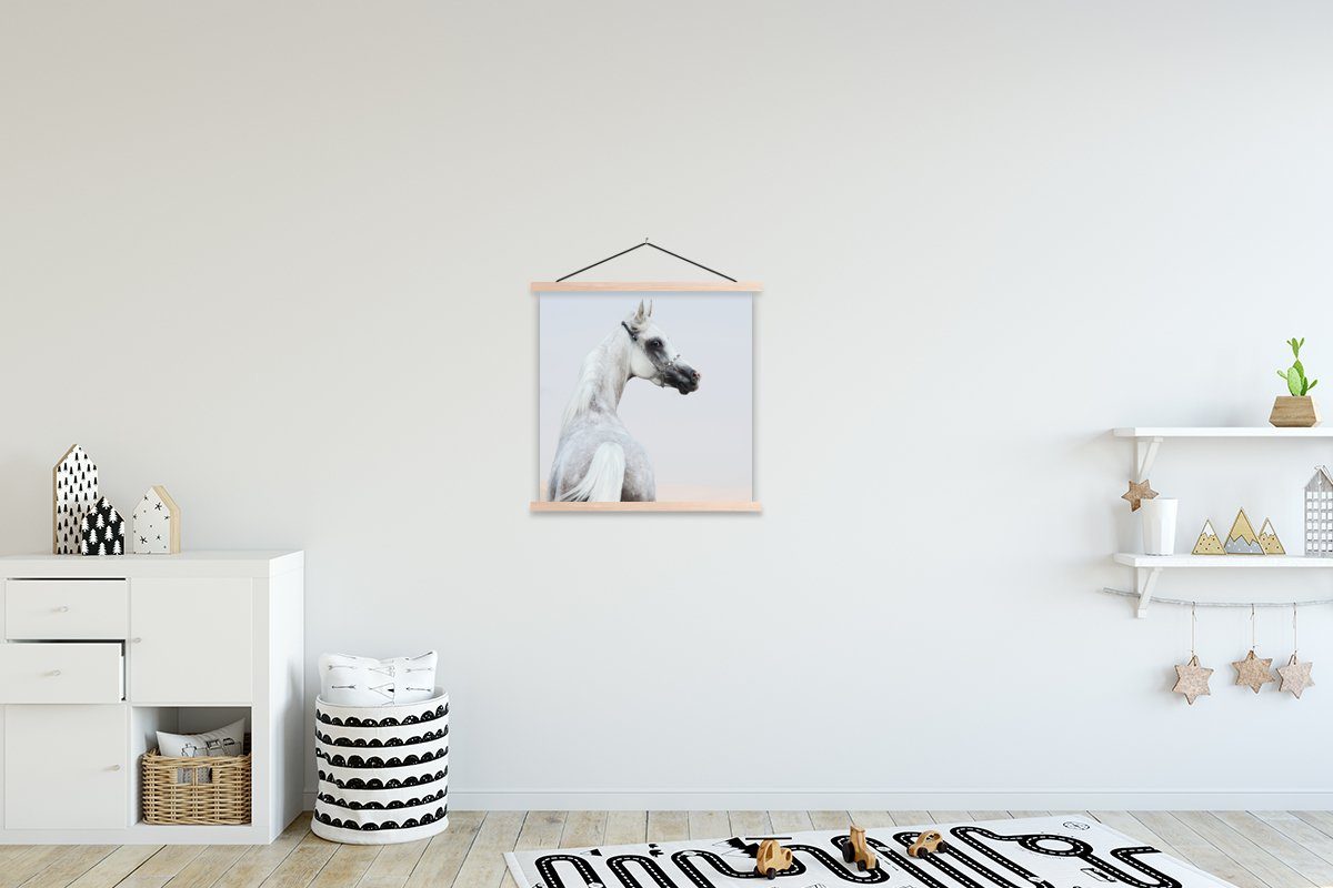 MuchoWow Poster Pferd - Sand - Pastell, (1 St), Posterleiste, Textilposter für Wohnzimmer, Bilderleiste, Magnetisch
