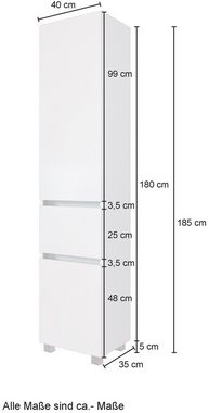 HELD MÖBEL Badezimmer-Set Horki, (Set, 3-St), bestehend aus Waschtisch-Set mit Seitenschrank, Breite 120 cm