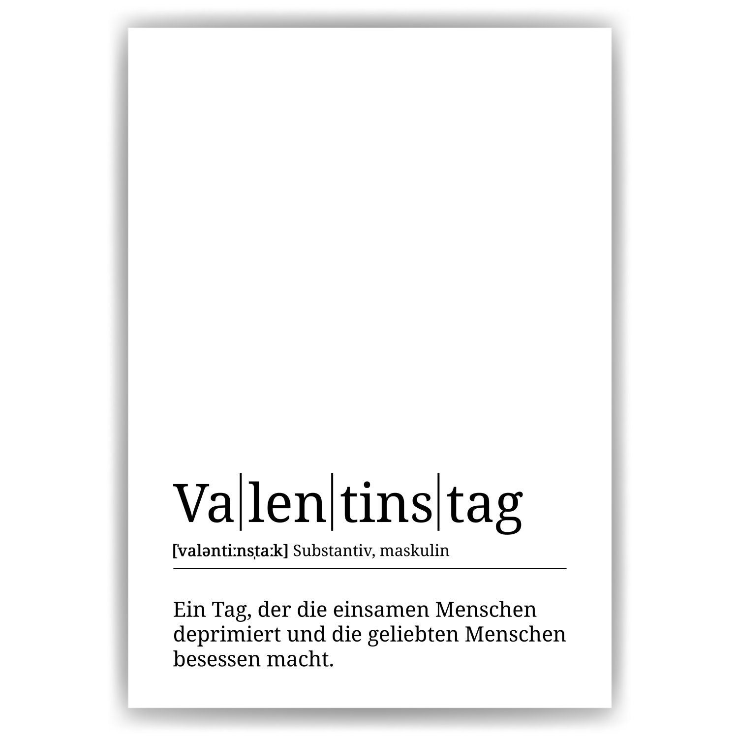 Poster Valentinstag Definition Liebesposter Wandbild Liebe Wanddeko Geschenk