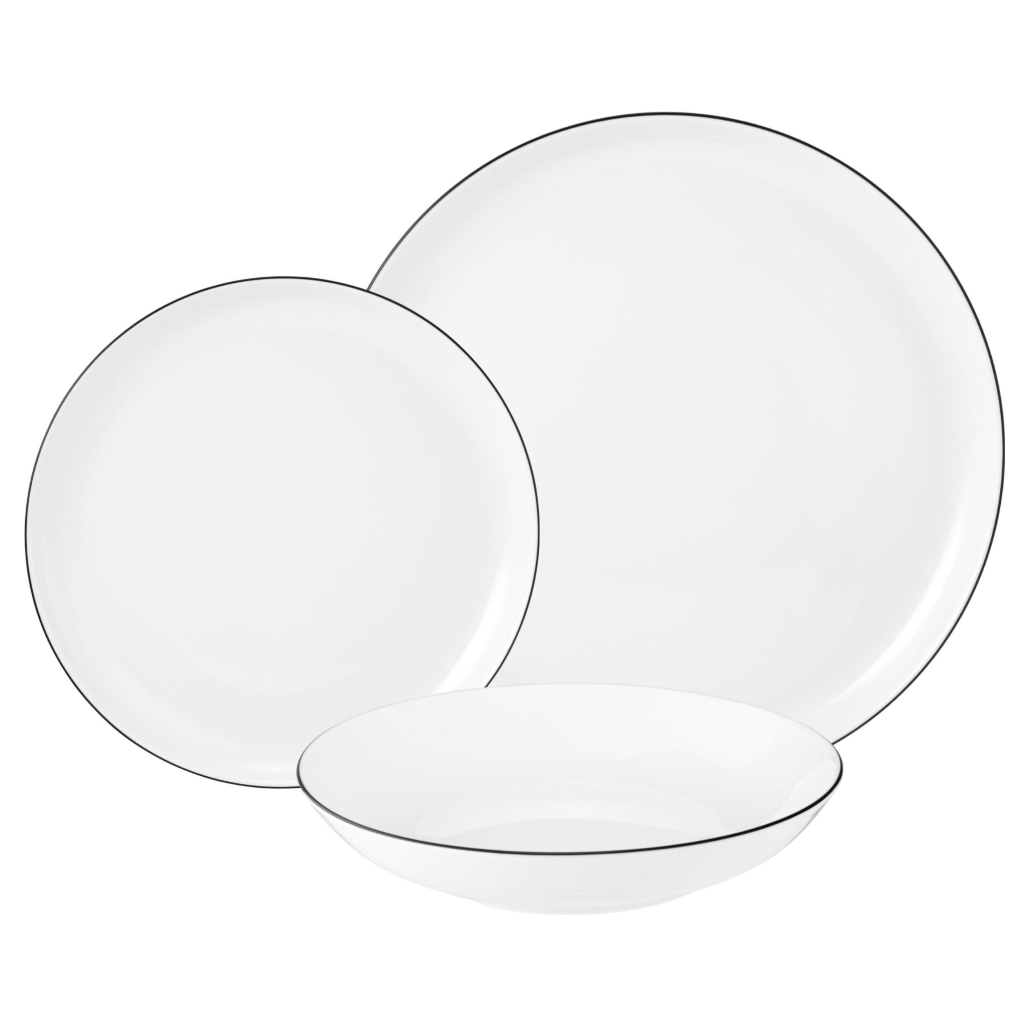 Seltmann Weiden Geschirr-Set TELLER-SET 18-TLG. LIDO BLACK LINE