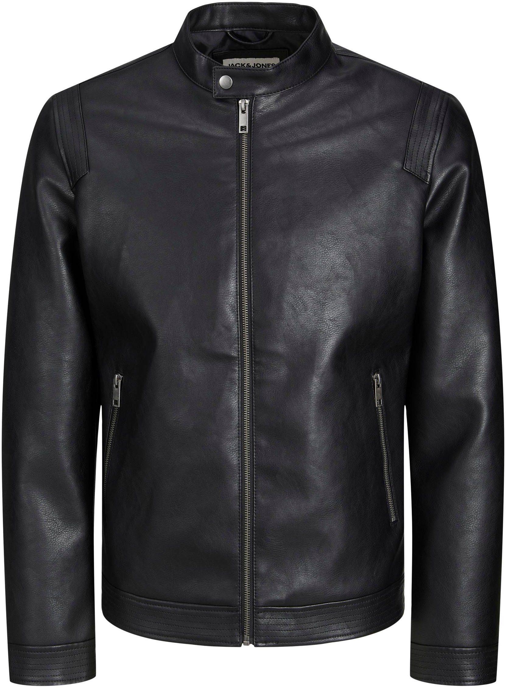 Jack & CLEAN NOOS Black Bikerjacke JJEROCKY JACKET Jones