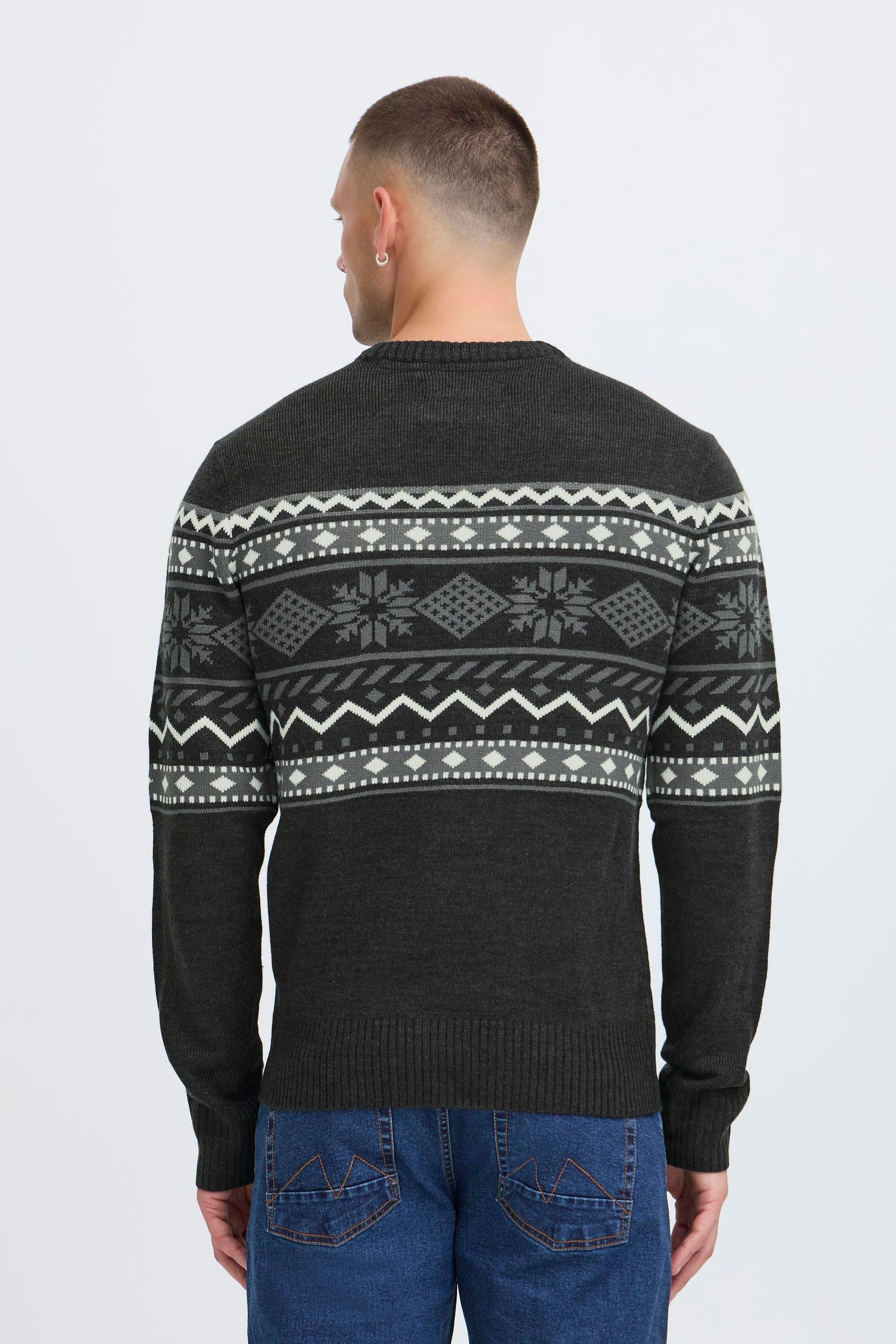 Blend Strickpullover BHNohr Klassischer Norweger Grobstrickpullover
