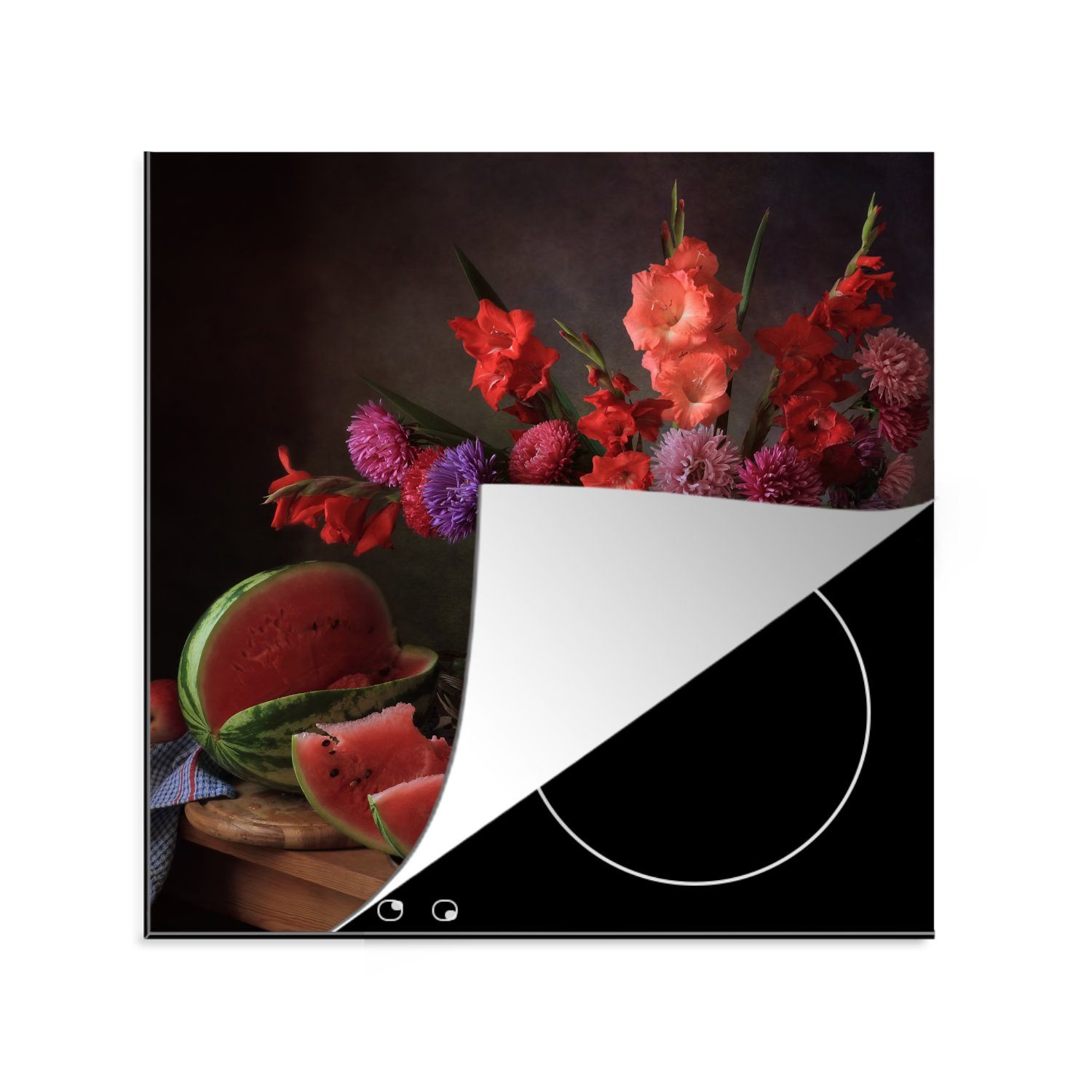 MuchoWow Herdblende-/Abdeckplatte Farben - Stillleben - Obst, Vinyl, (1 tlg), 78x78 cm, Ceranfeldabdeckung, Arbeitsplatte für küche | Herdabdeckplatten