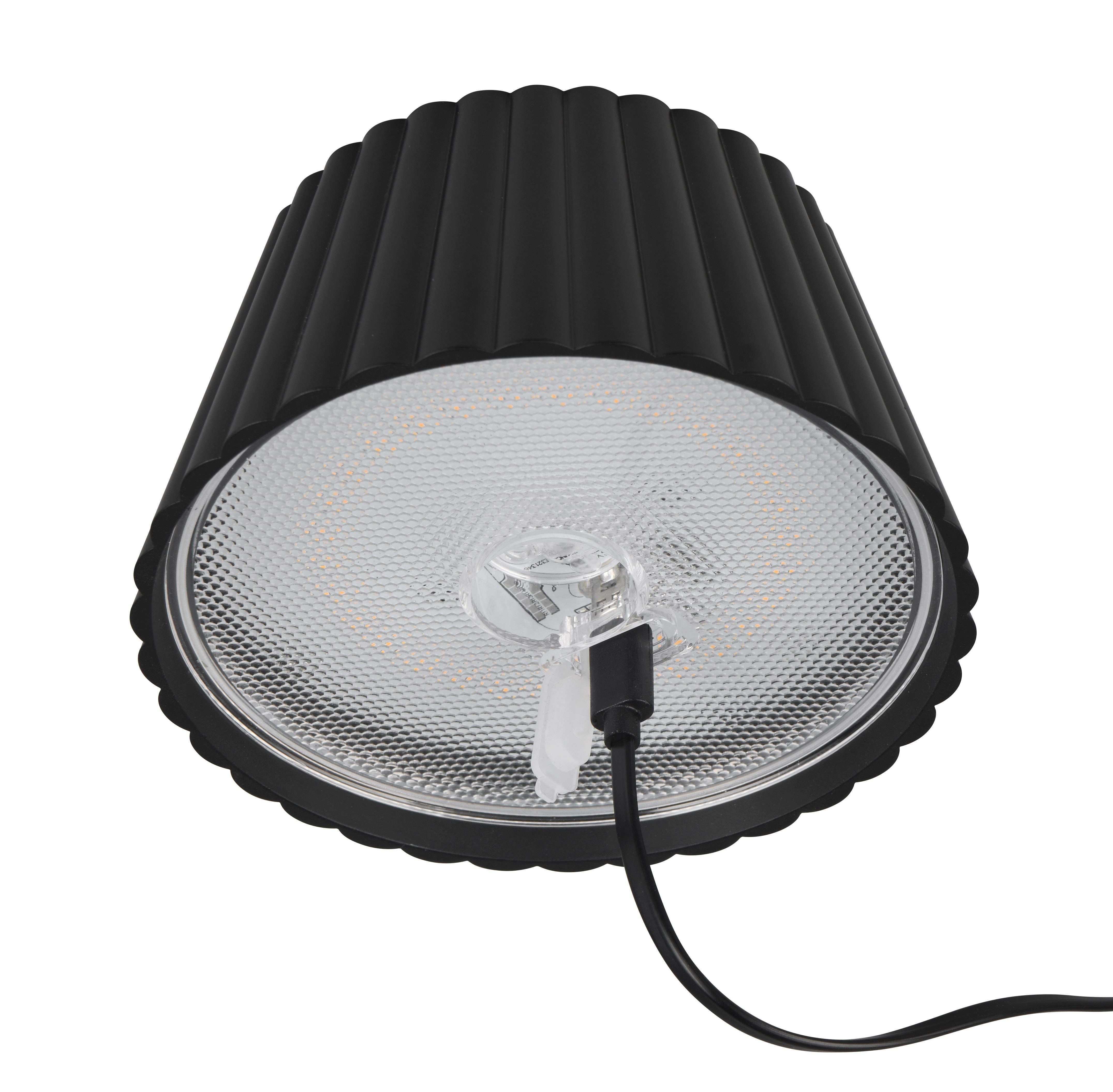 Reality Leuchten LED Außen-Tischleuchte SUAREZ, Dimmfunktion, USB-Ladefunktion, LED fest integriert, Warmweiß, Outdoor Akku Tischlampe inkl Ladestation USB-C, Touch-Dimmer Höhe 39cm