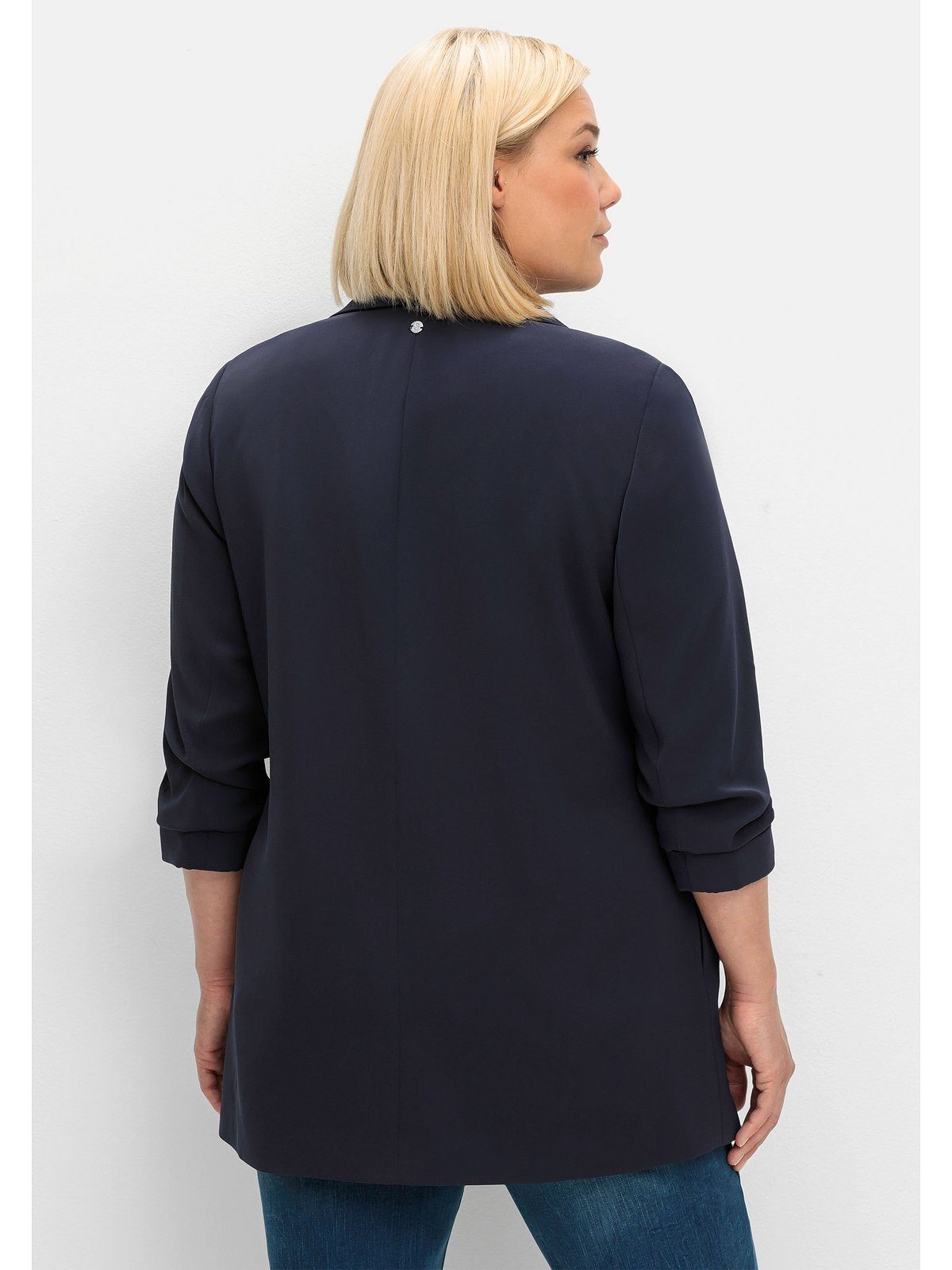 Sheego Longblazer Große Größen mit Schalkragen und gerafftem 3/4-Arm