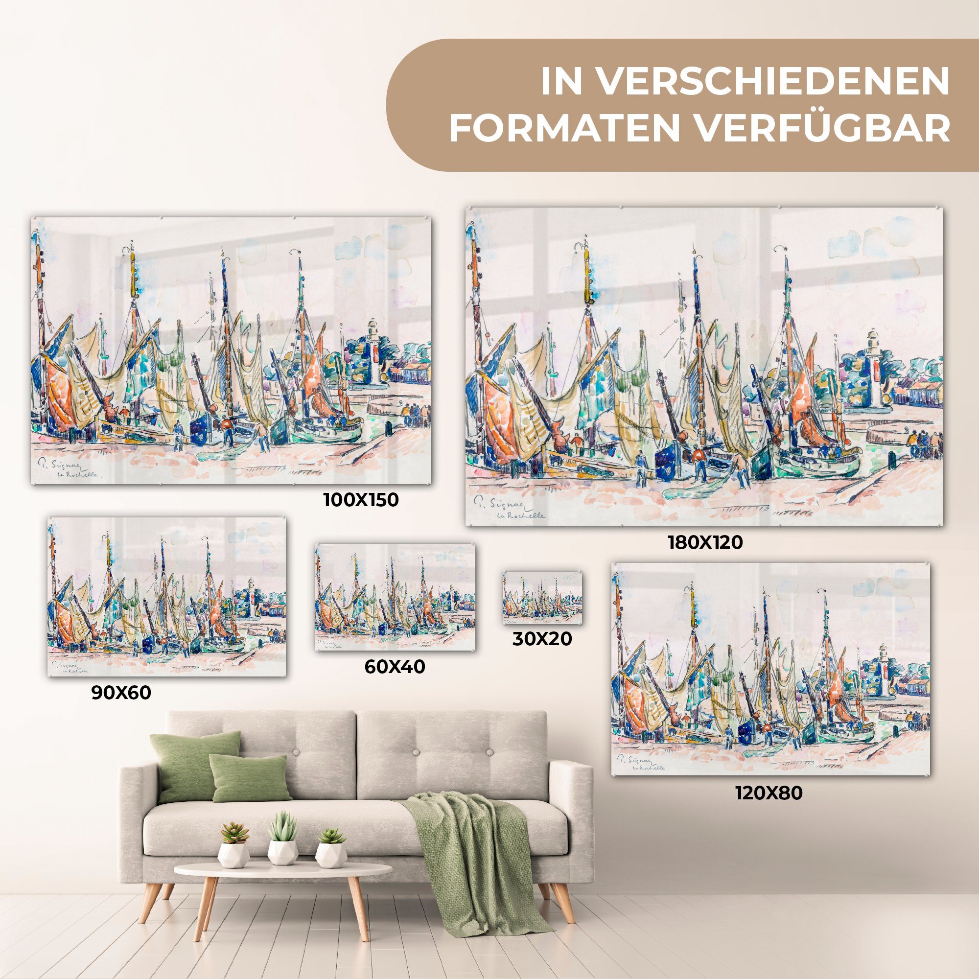 Schlafzimmer Paul - St), MuchoWow Acrylglasbilder von Wohnzimmer & Rochelle Acrylglasbild Gemälde La Signac, (1