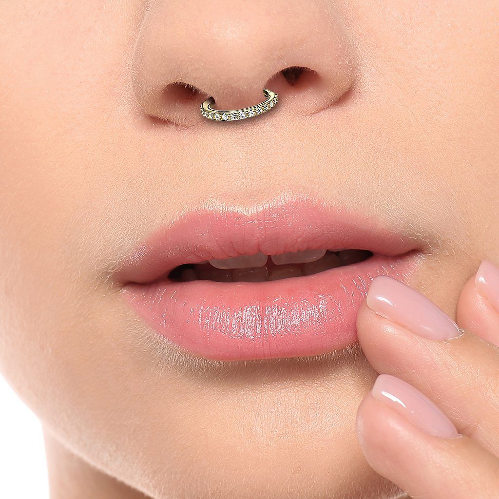 Taffstyle Nasenpiercing Piercing Segmentring Scharnier Clicker Kristall, Ring Helix Lippe Nasenring Nasenpiercing Ohrpiercing Creole Filigran