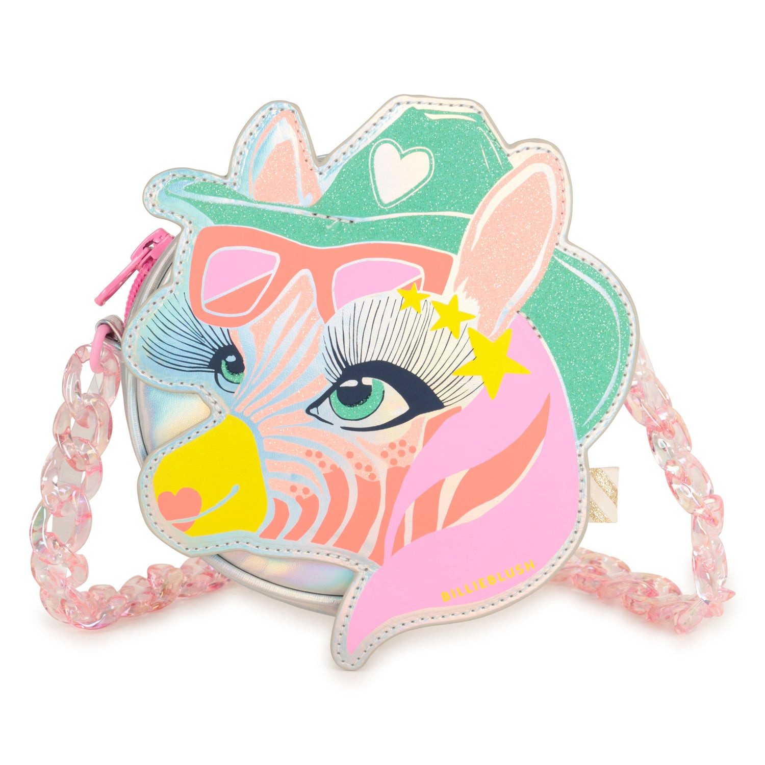 Billieblush Umhängetasche BILLIEBLUSH kleine Handtasche Zebra-Motiv mit Glitzer & Neon